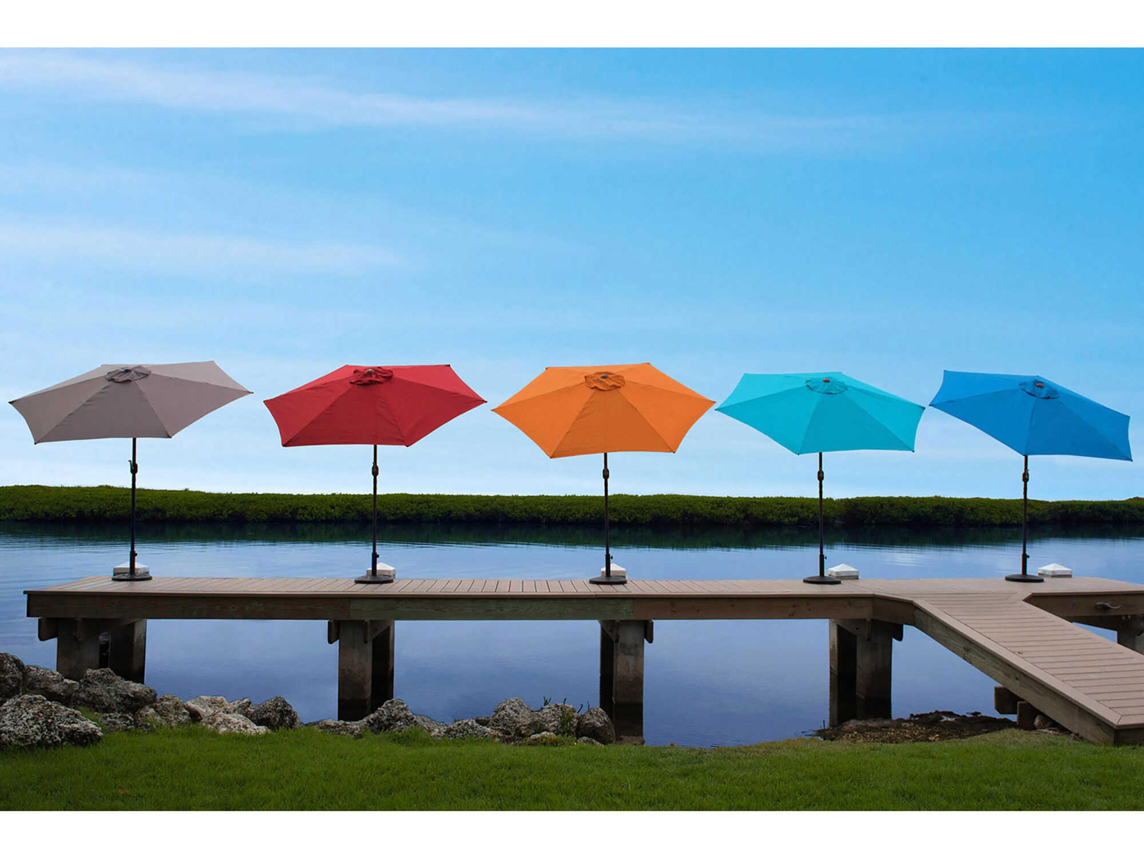 Panama Jack Espresso Teal Outdoor Patio Umbrella