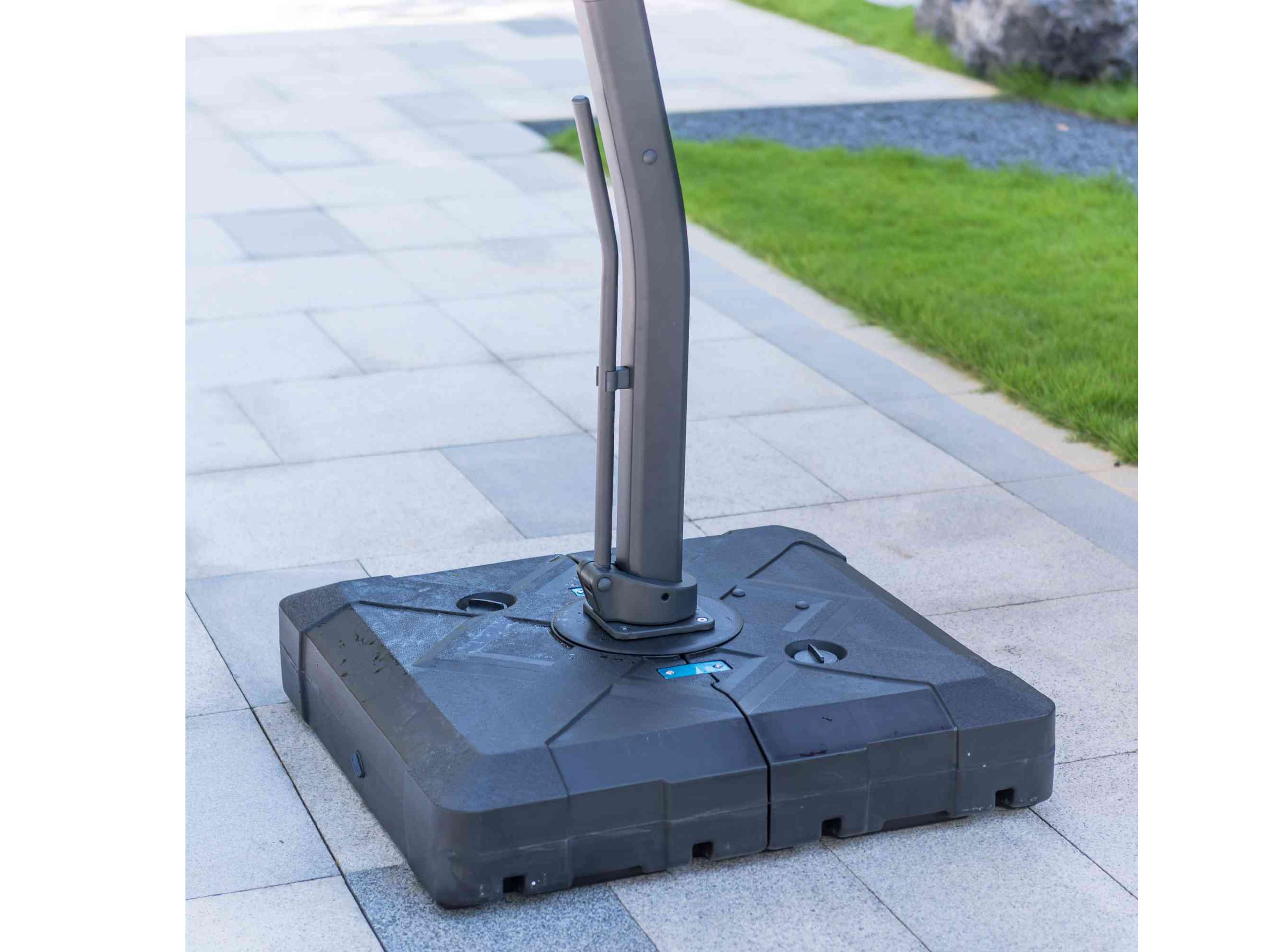 Panama Jack 11.5 Ft Cantilever Sunbrella Shale 360 Umbrella w/Movable Base