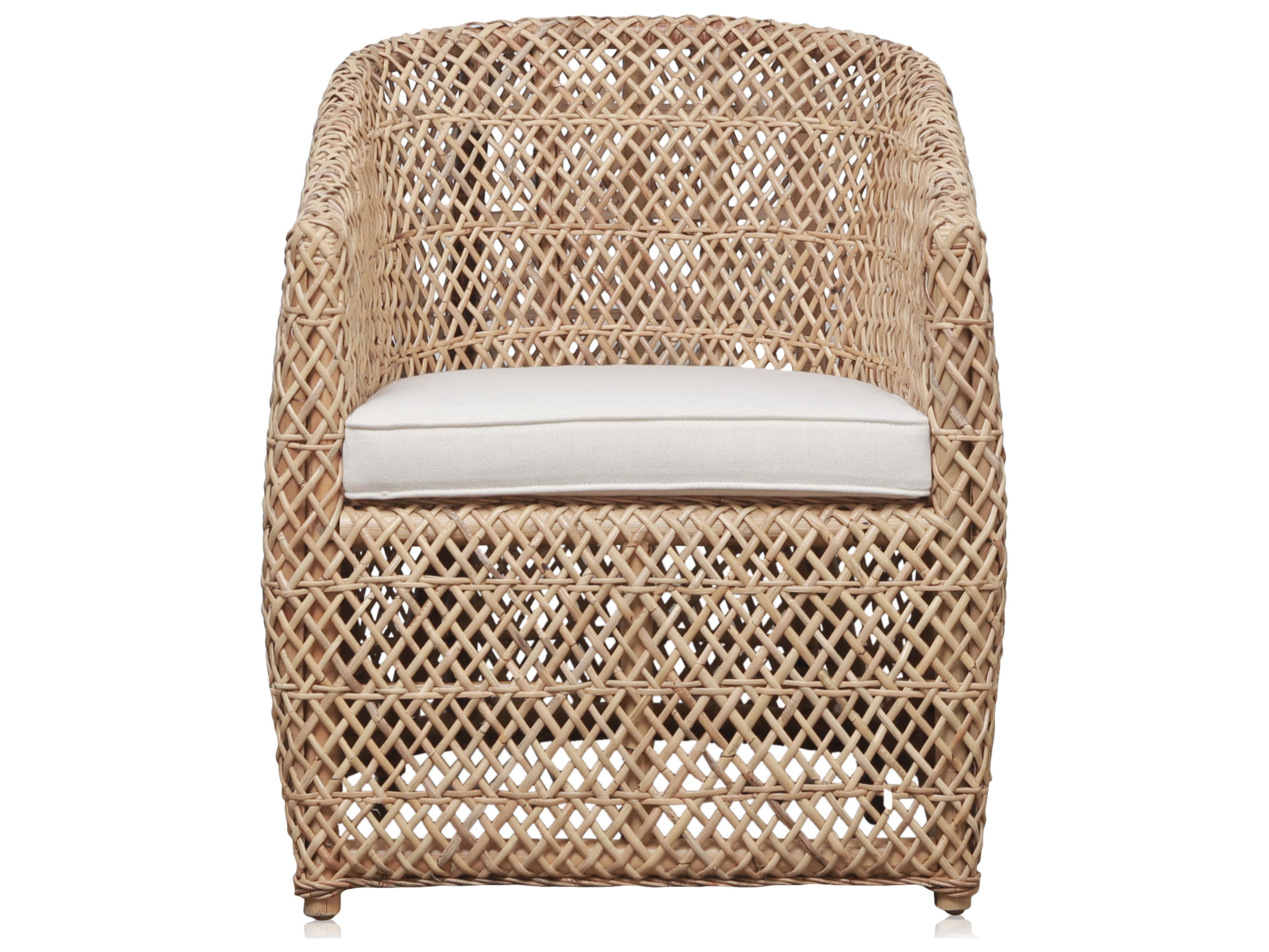 Sunroom Sumantra Rattan Wicker Cushion Barrel Chair