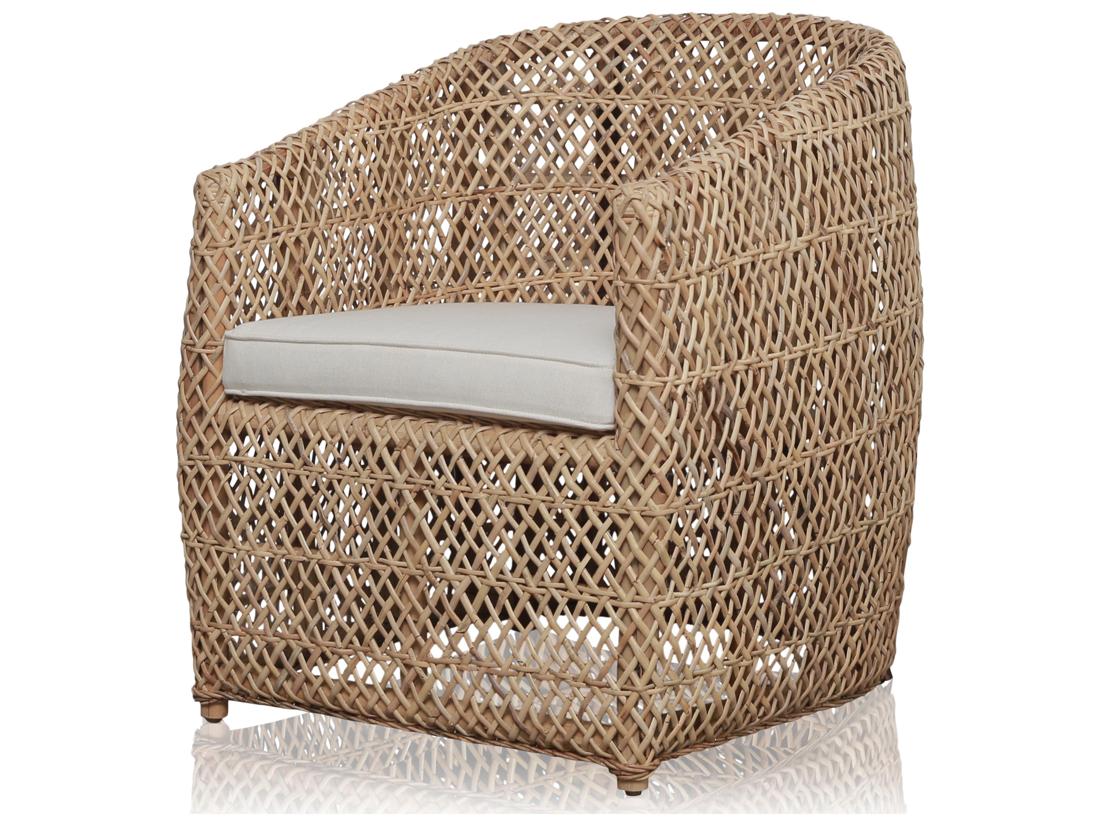 Panama Jack Sunroom Sumantra Rattan Wicker Cushion Barrel Chair