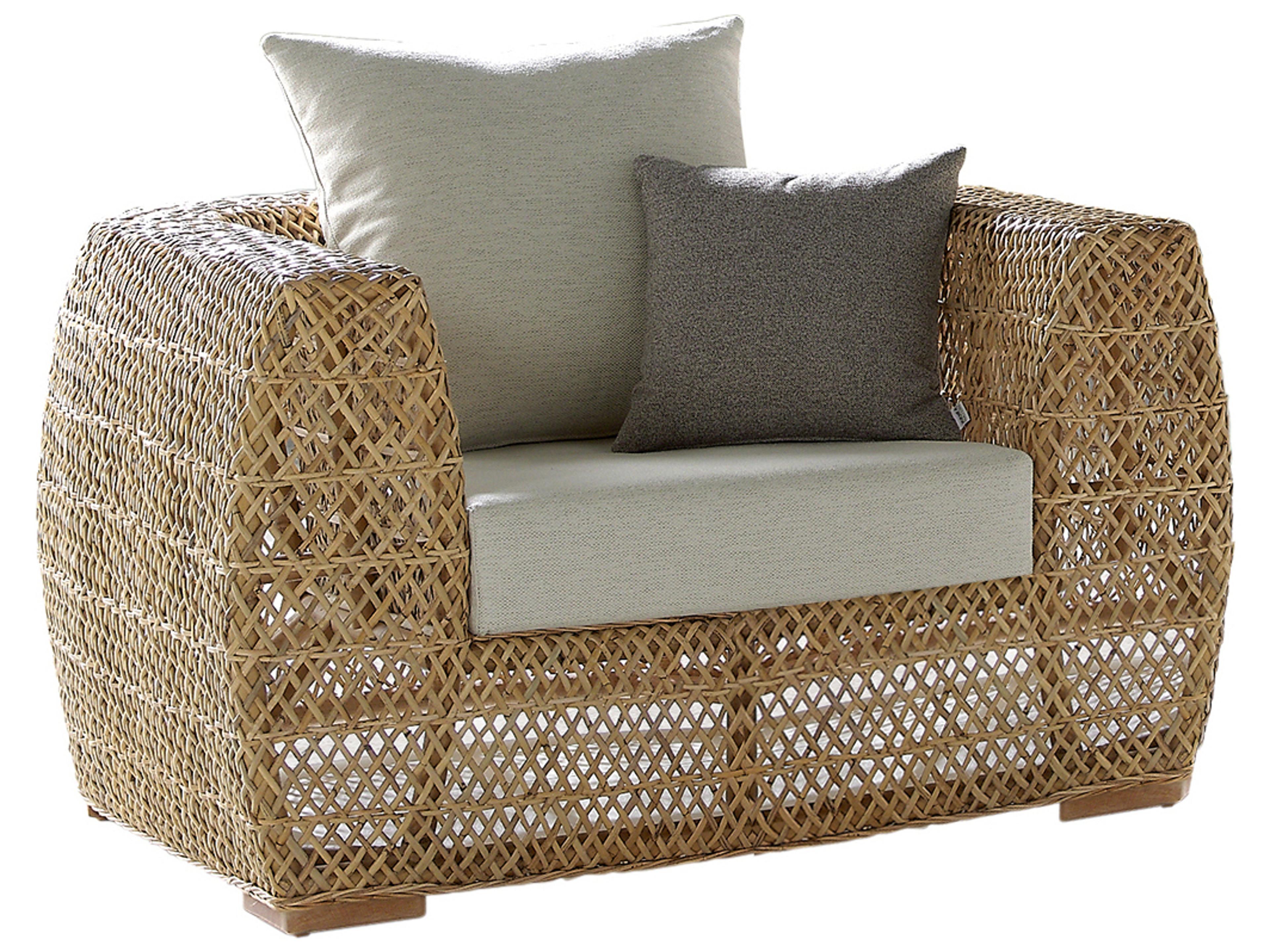 Sunroom Sumantra Rattan Wicker Cushion Patio Lounge Chair