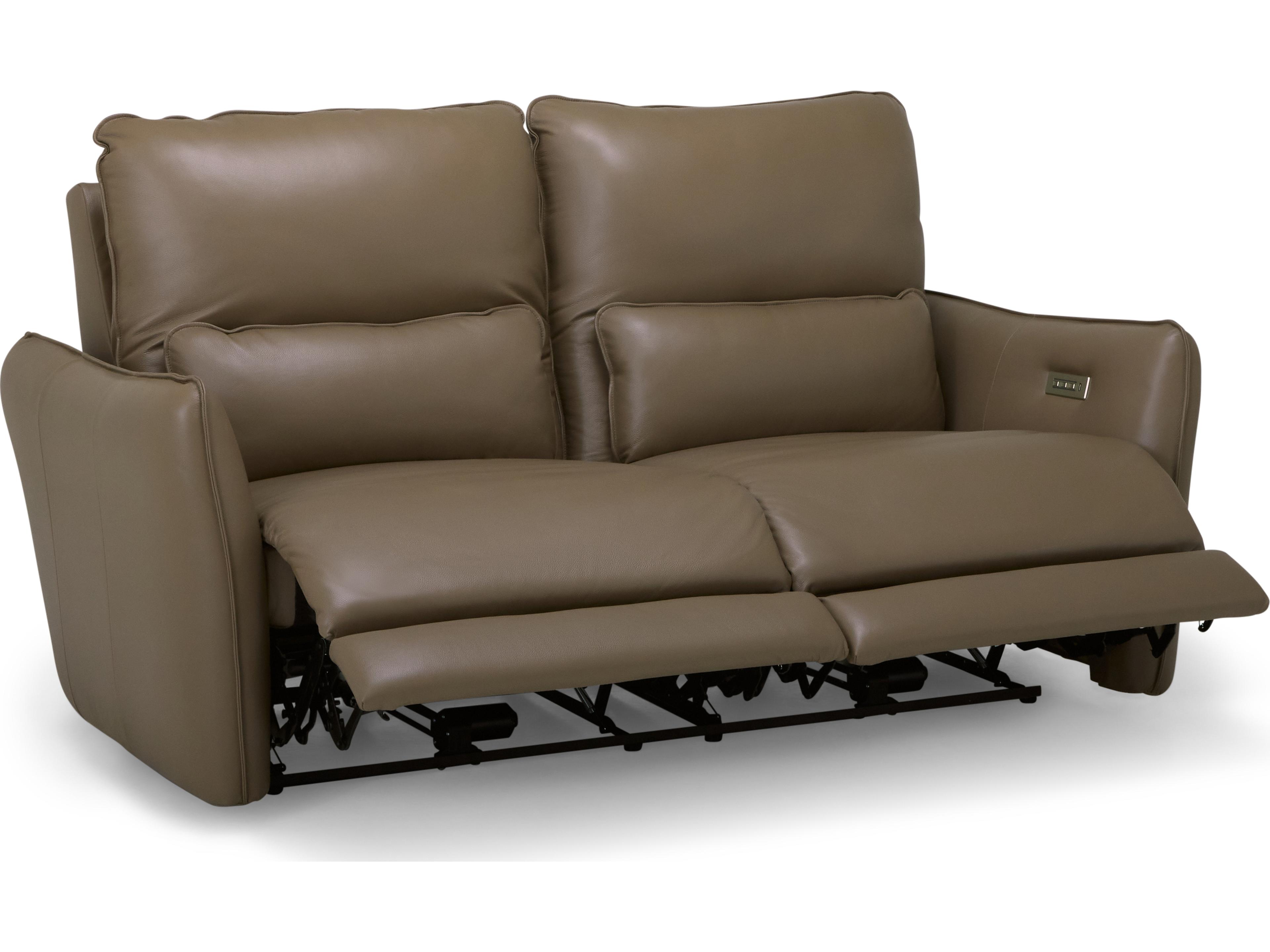 Palliser Chelsea Leather Upholstery Sofa Power Recliner with Headrest & Lumbar 2 over 2