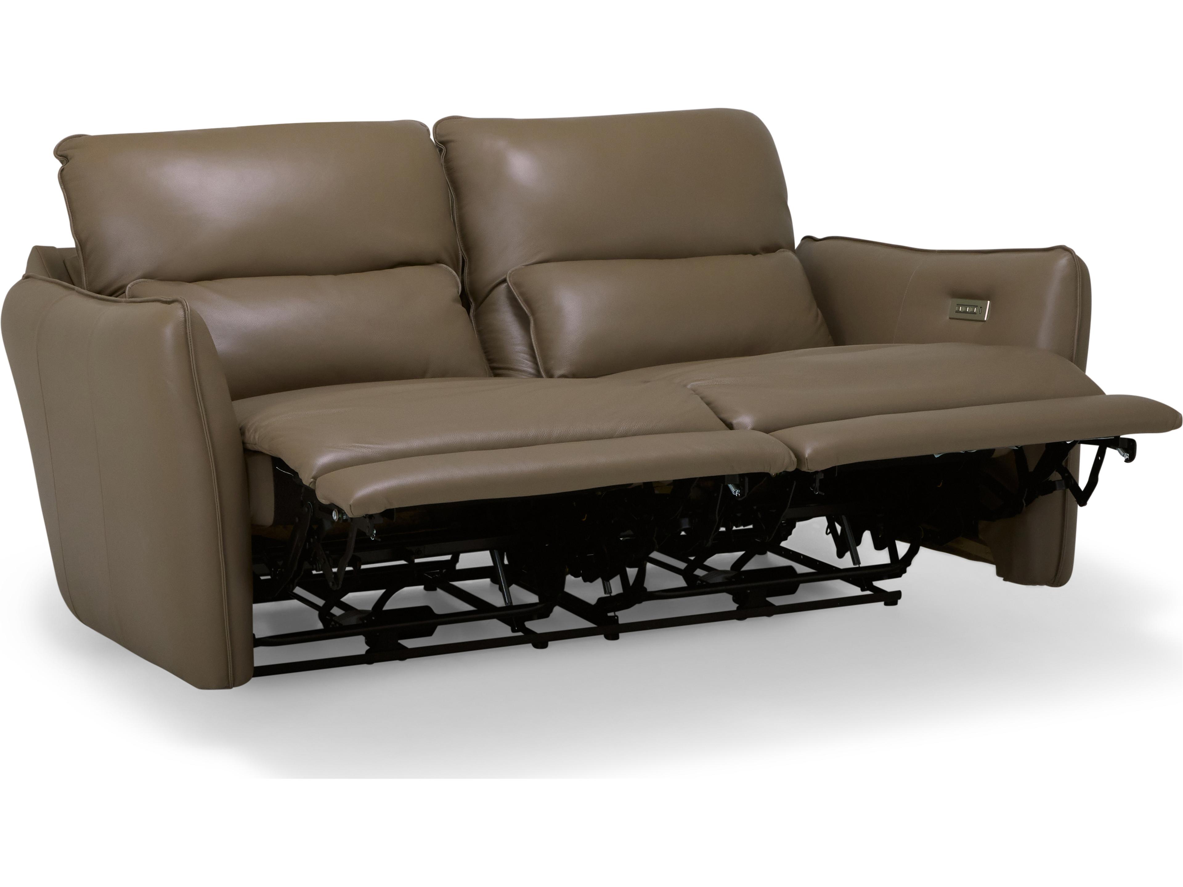 Palliser Chelsea Leather Upholstery Sofa Power Recliner with Headrest & Lumbar 2 over 2