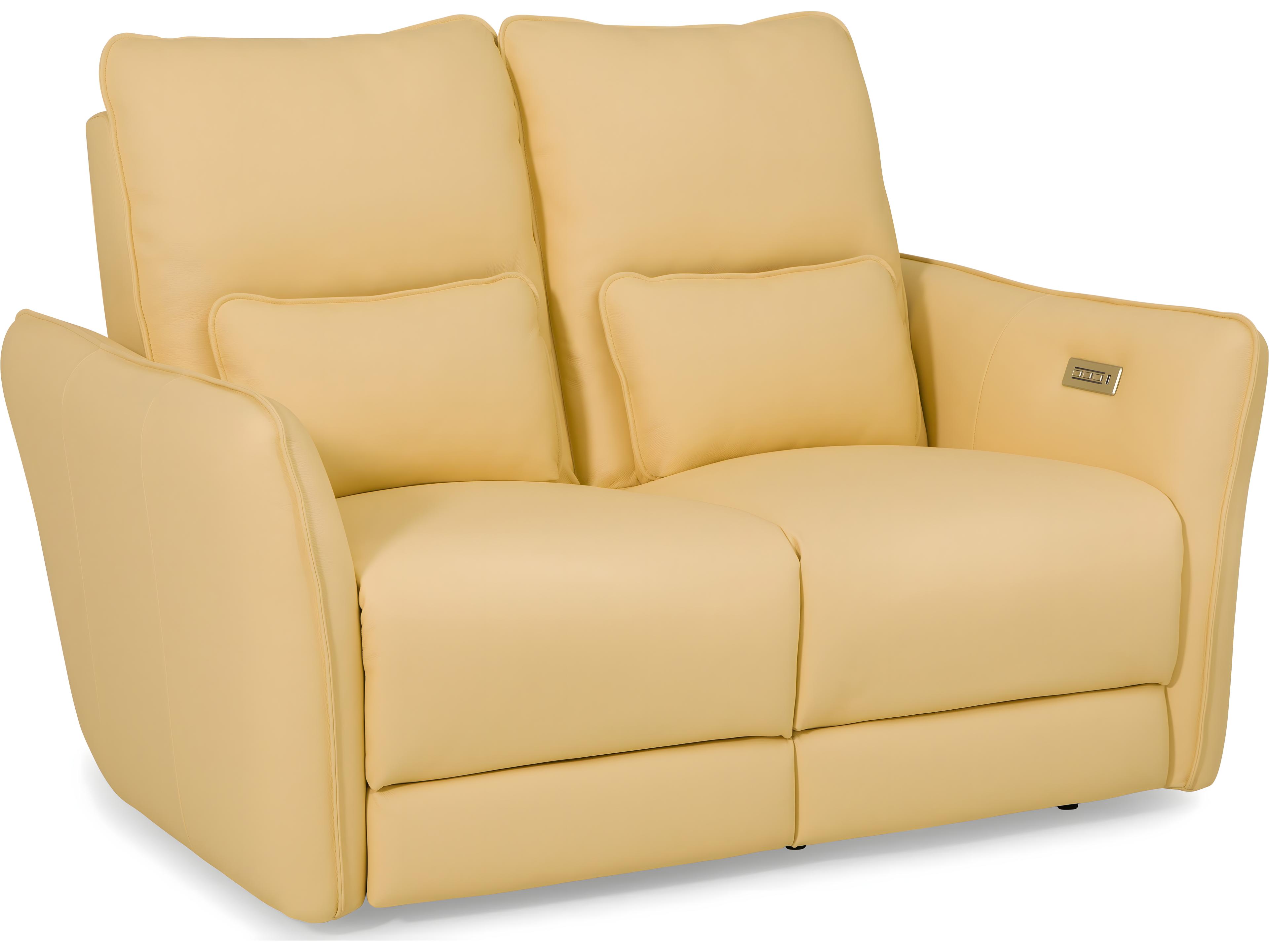 Palliser Chelsea Leather Upholstery Loveseat Power Recliner with Headrest & Lumbar