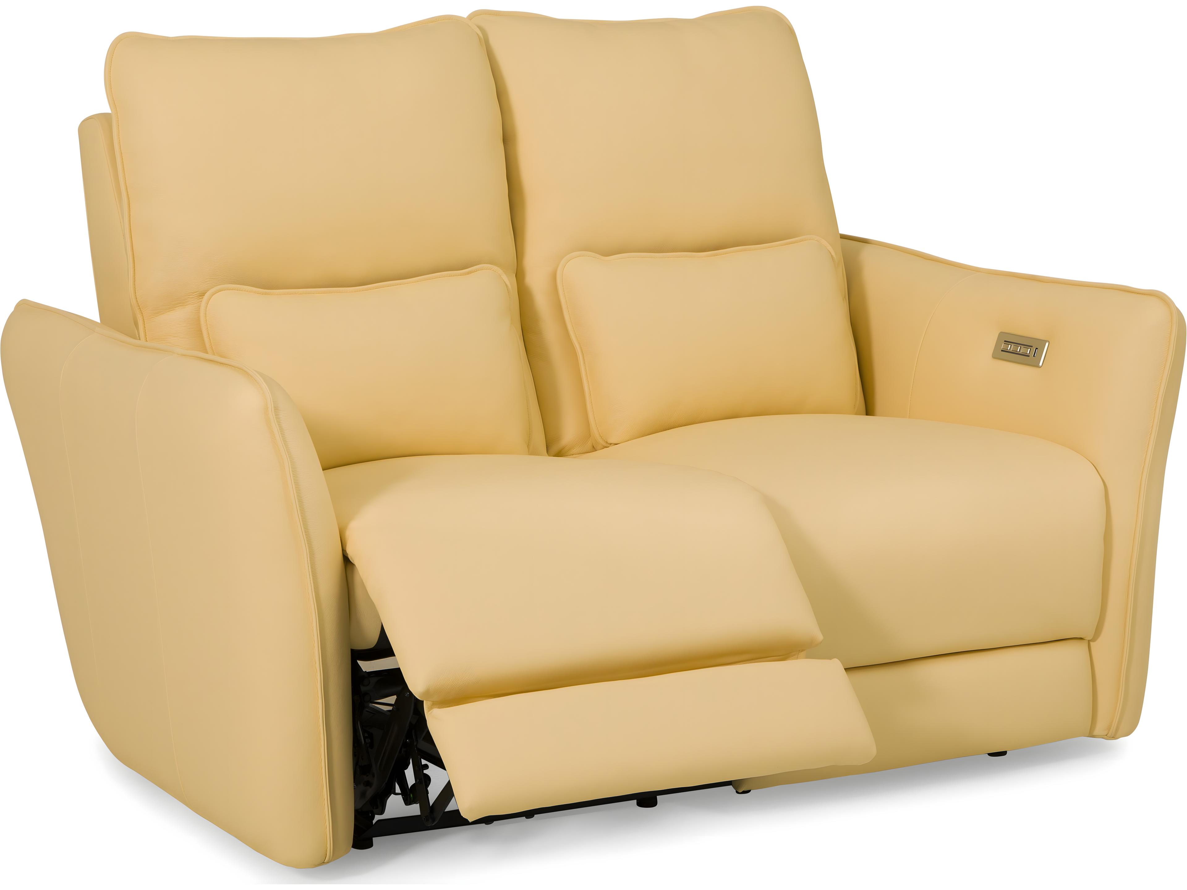 Palliser Chelsea Leather Upholstery Loveseat Power Recliner with Headrest & Lumbar