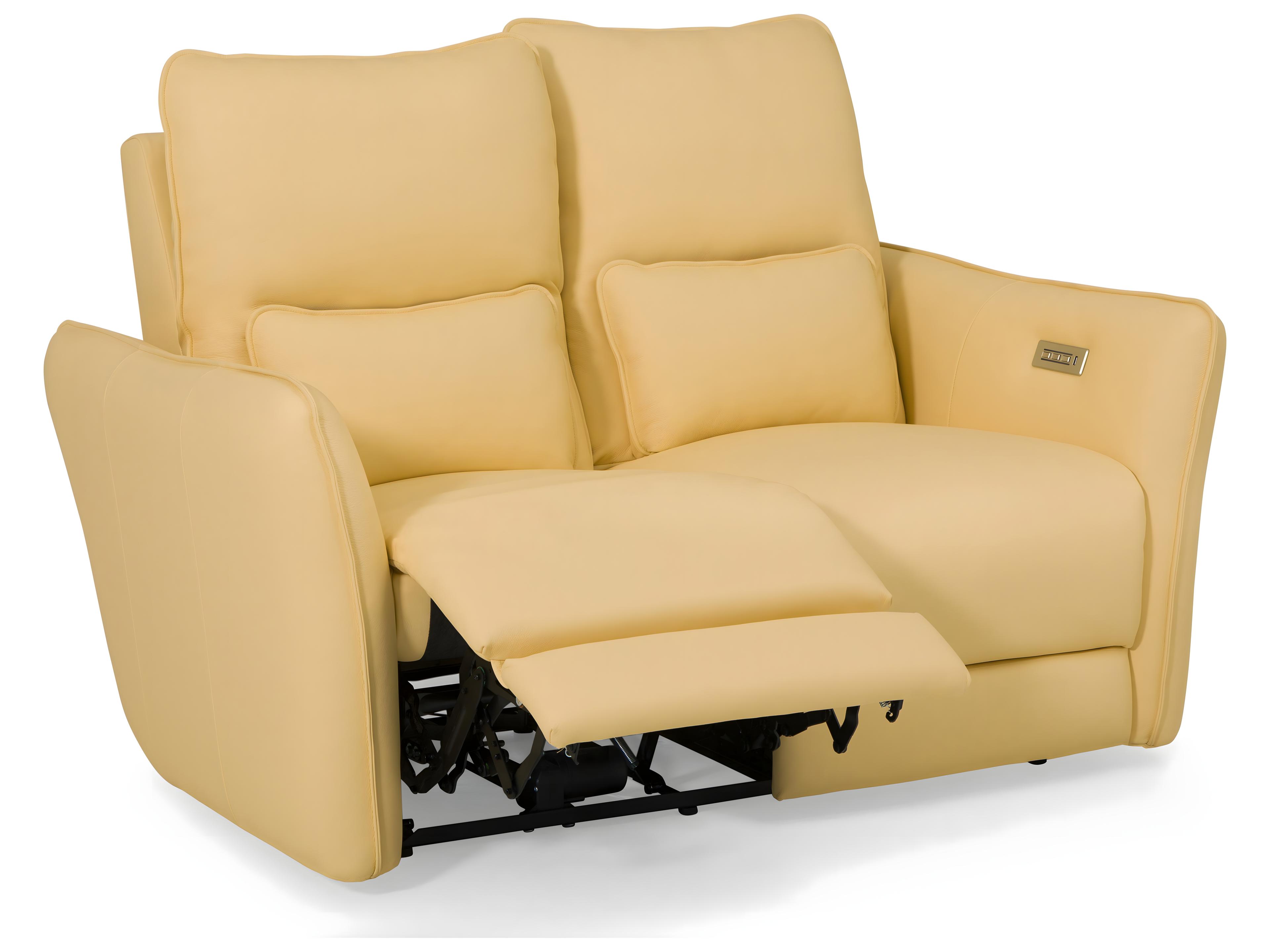 Palliser Chelsea Leather Upholstery Loveseat Power Recliner with Headrest & Lumbar