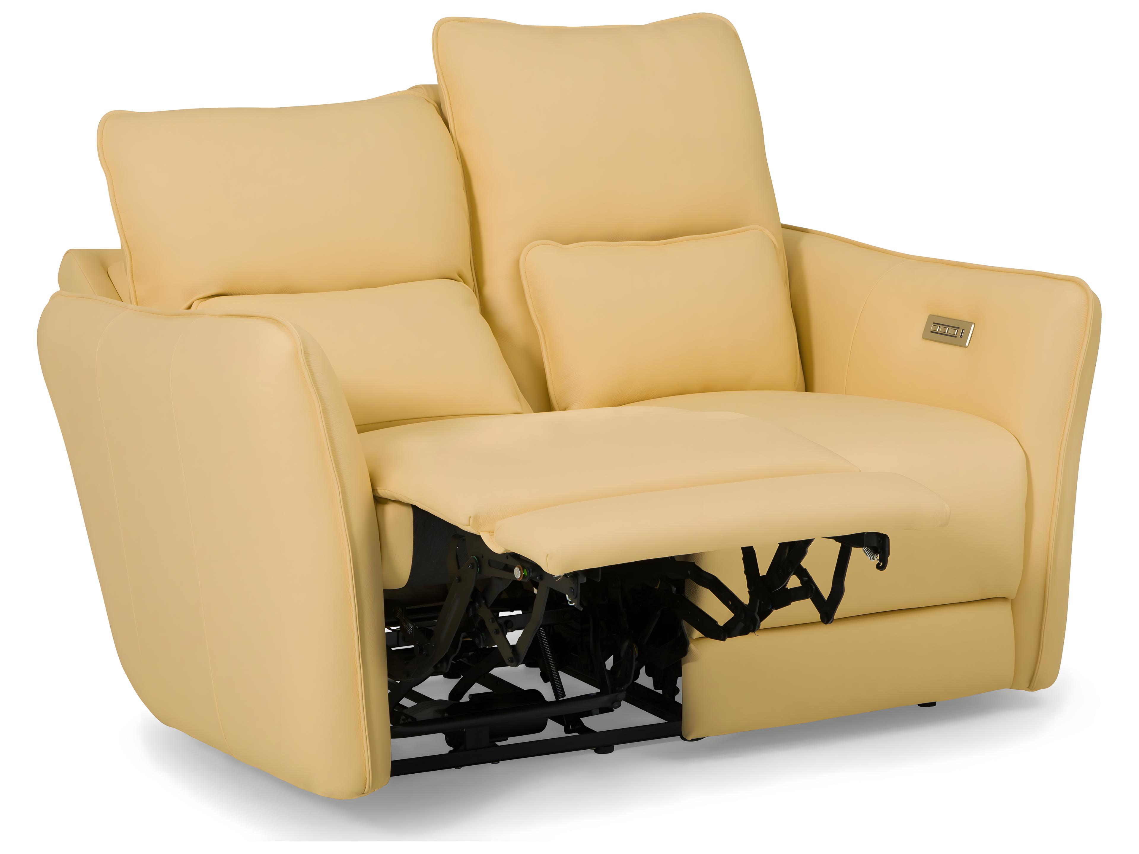 Palliser Chelsea Leather Upholstery Loveseat Power Recliner with Headrest & Lumbar