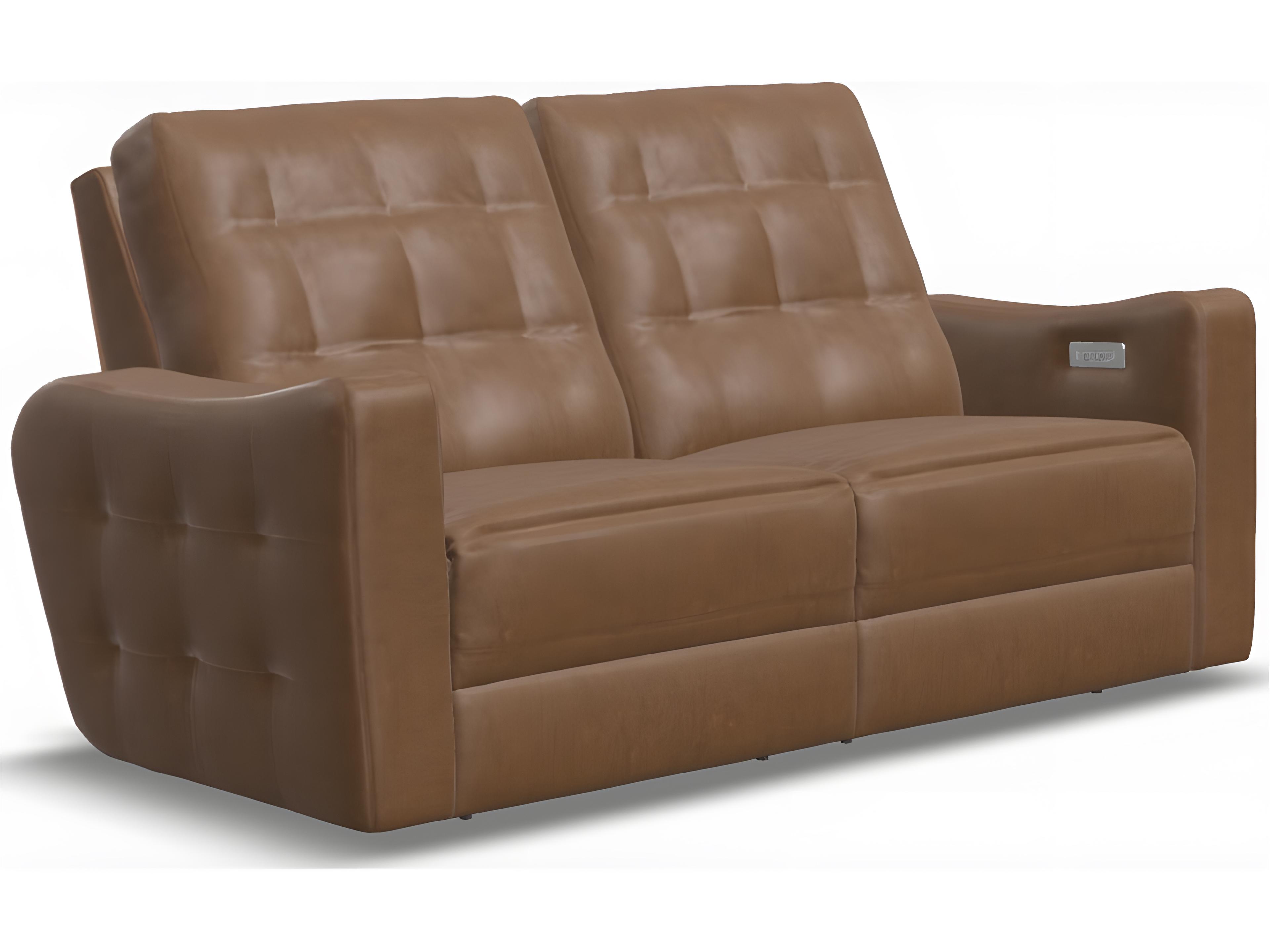 Astoria Leather Upholstery Loveseat Power Recliner with Power Headrest