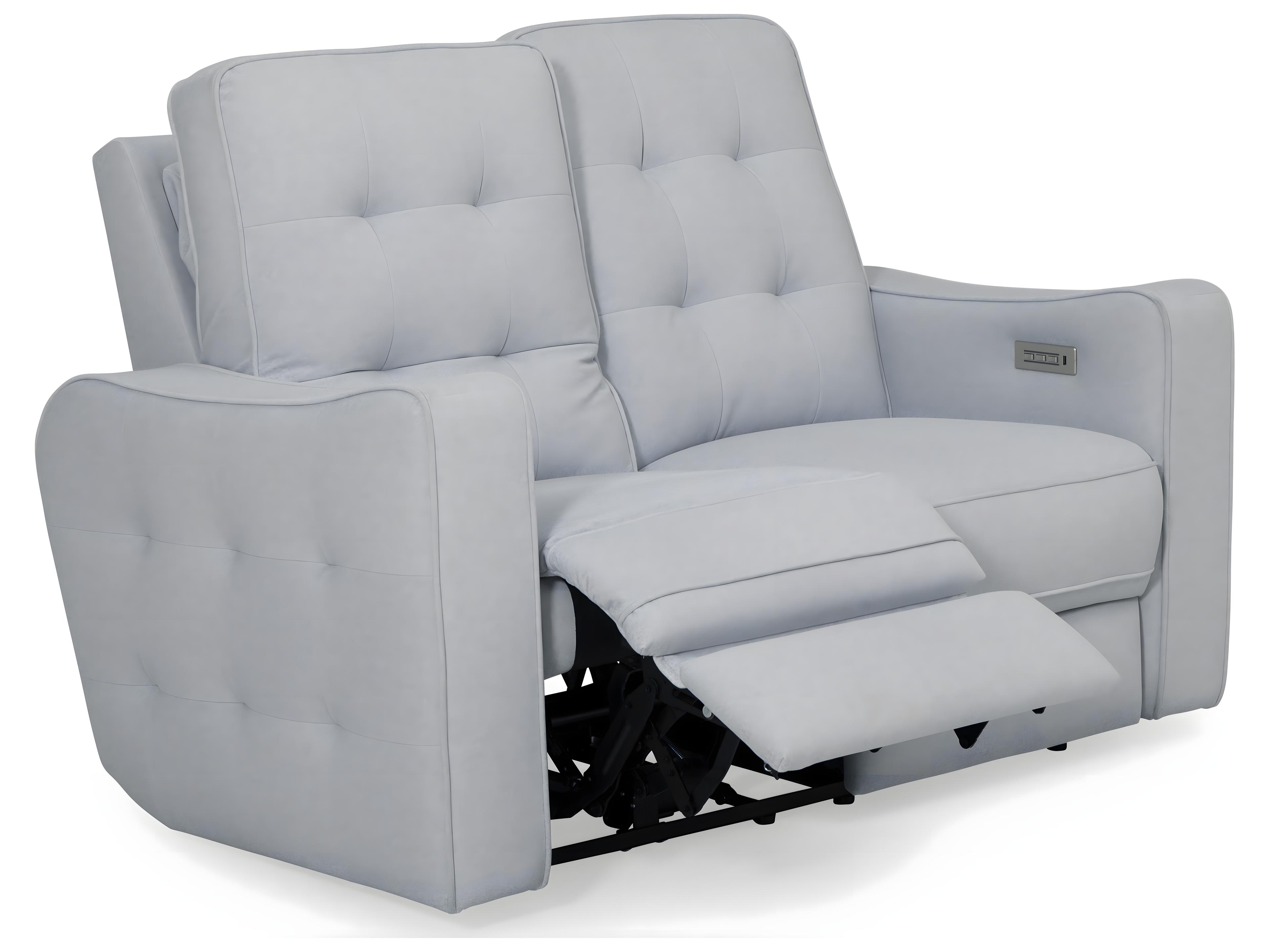 Palliser Astoria Leather Upholstery Loveseat Power Recliner with Headrest & Lumbar