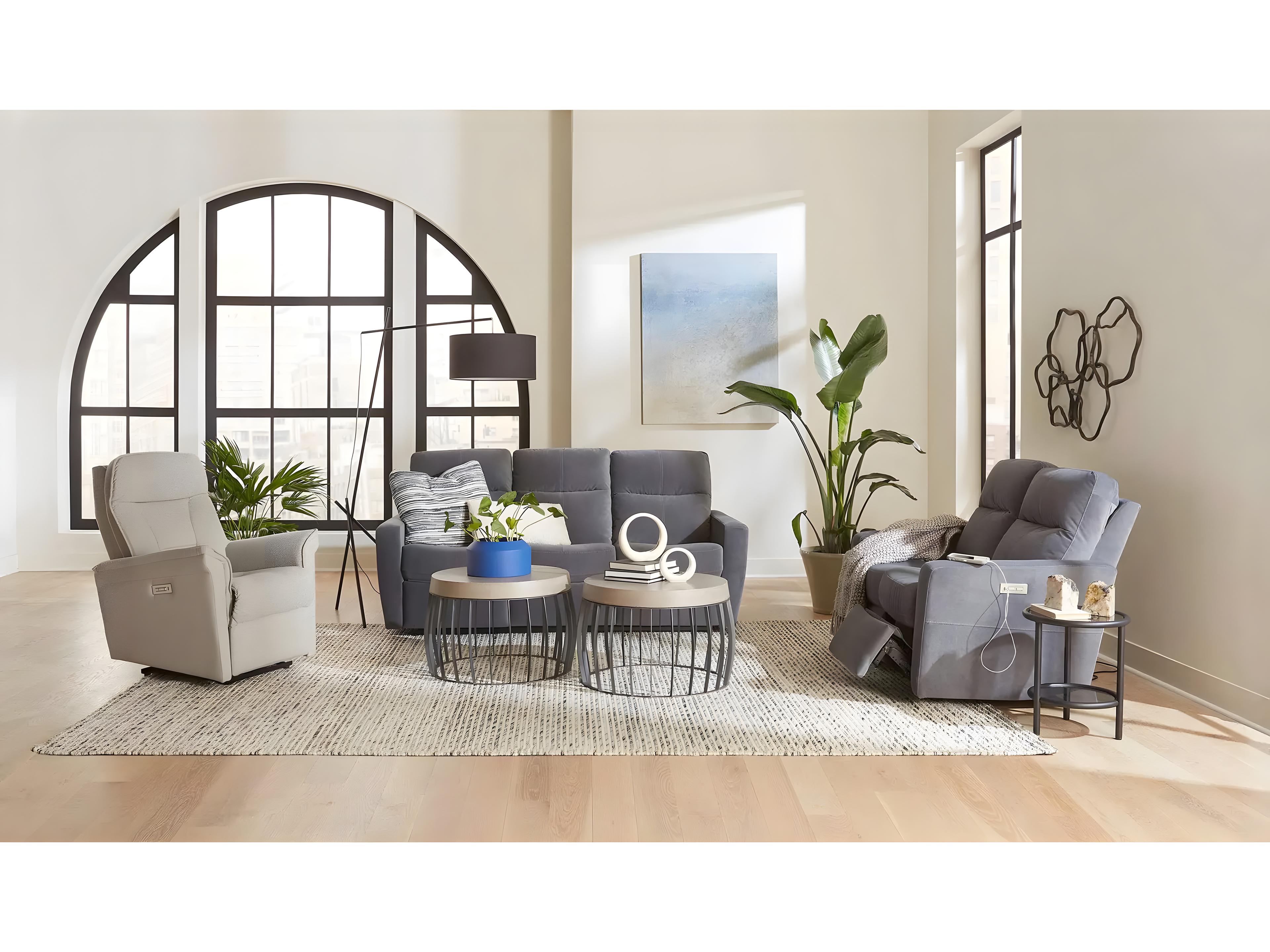 Palliser Cairo Leather Upholstery Power Recliner Wall Hugger with Power Headrest