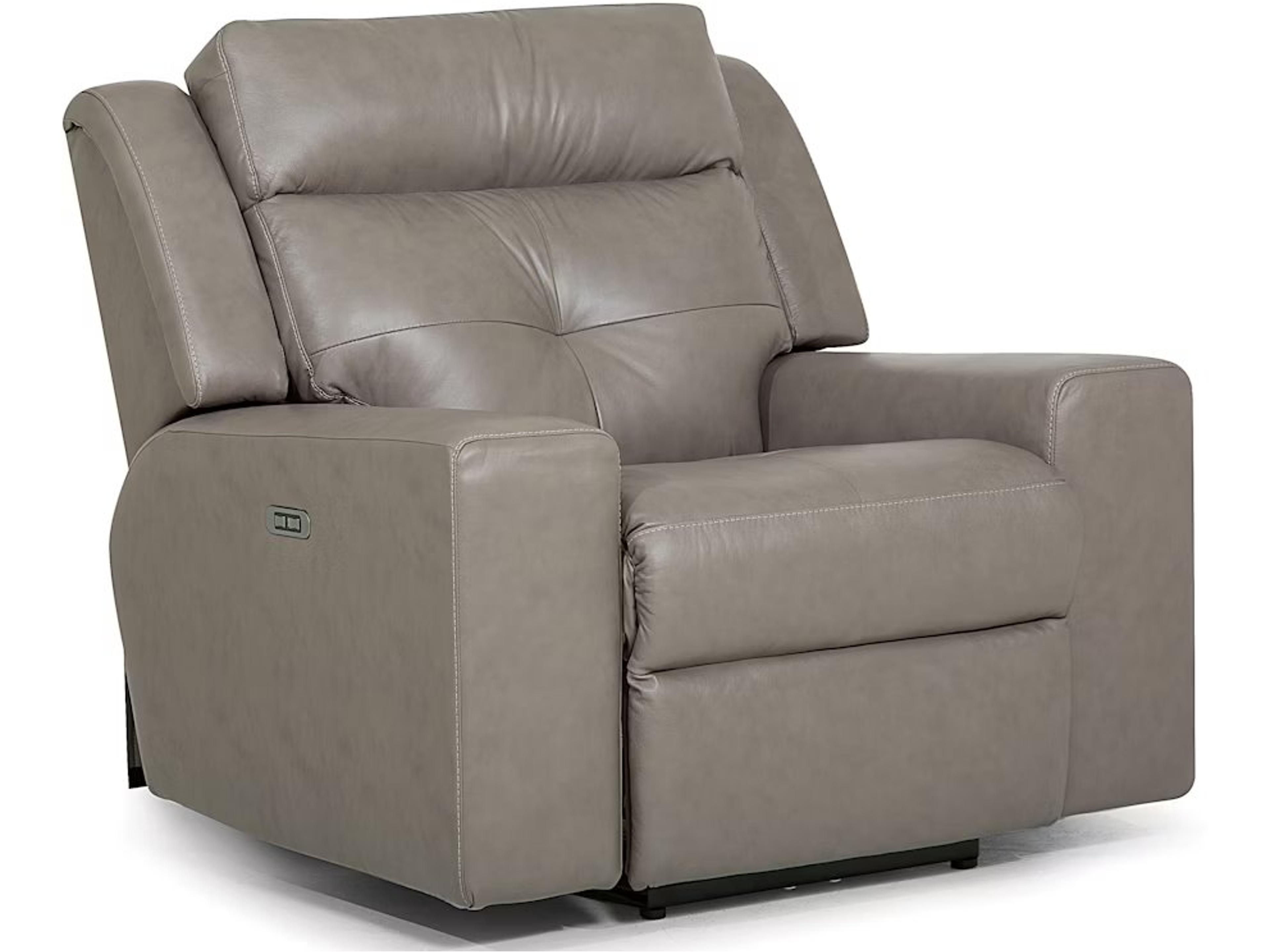 Grove Leather Upholstery Power Recliner Wall Hugger with Power Headrest