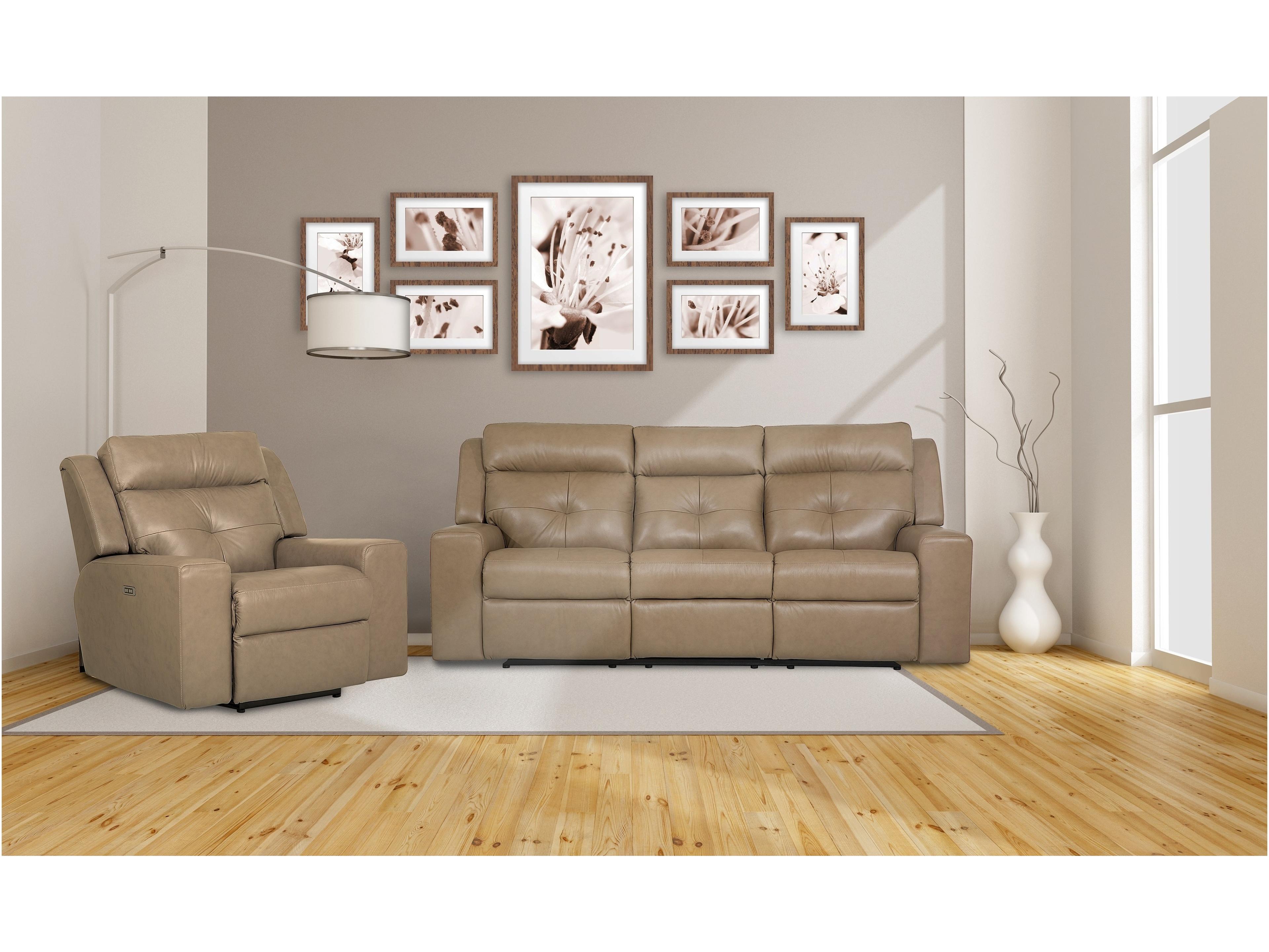 Palliser Grove Leather Upholstery Sofa Power Recliner with Power Headrest