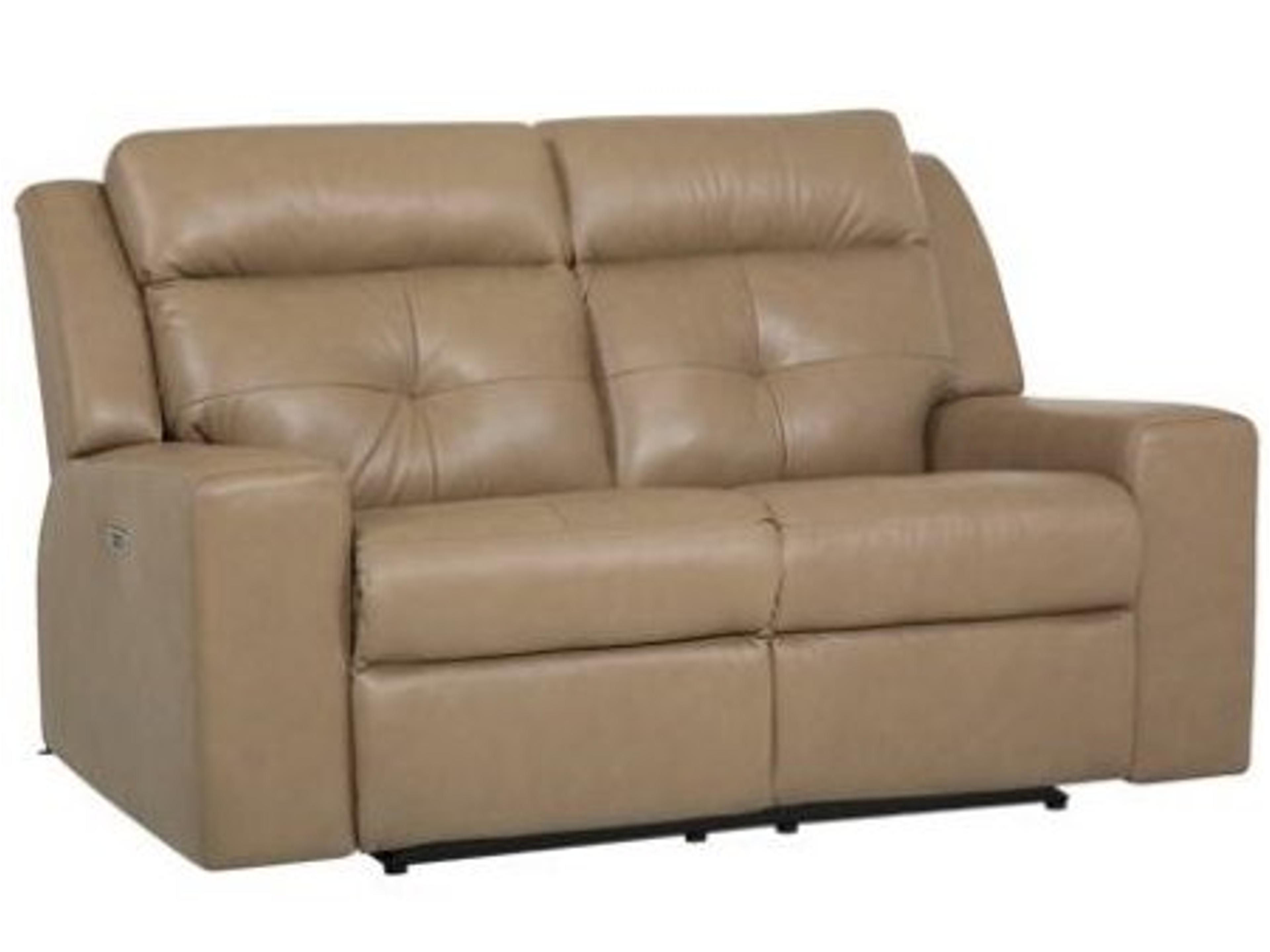 Grove Leather Upholstery Loveseat Power Recliner with Power Headrest