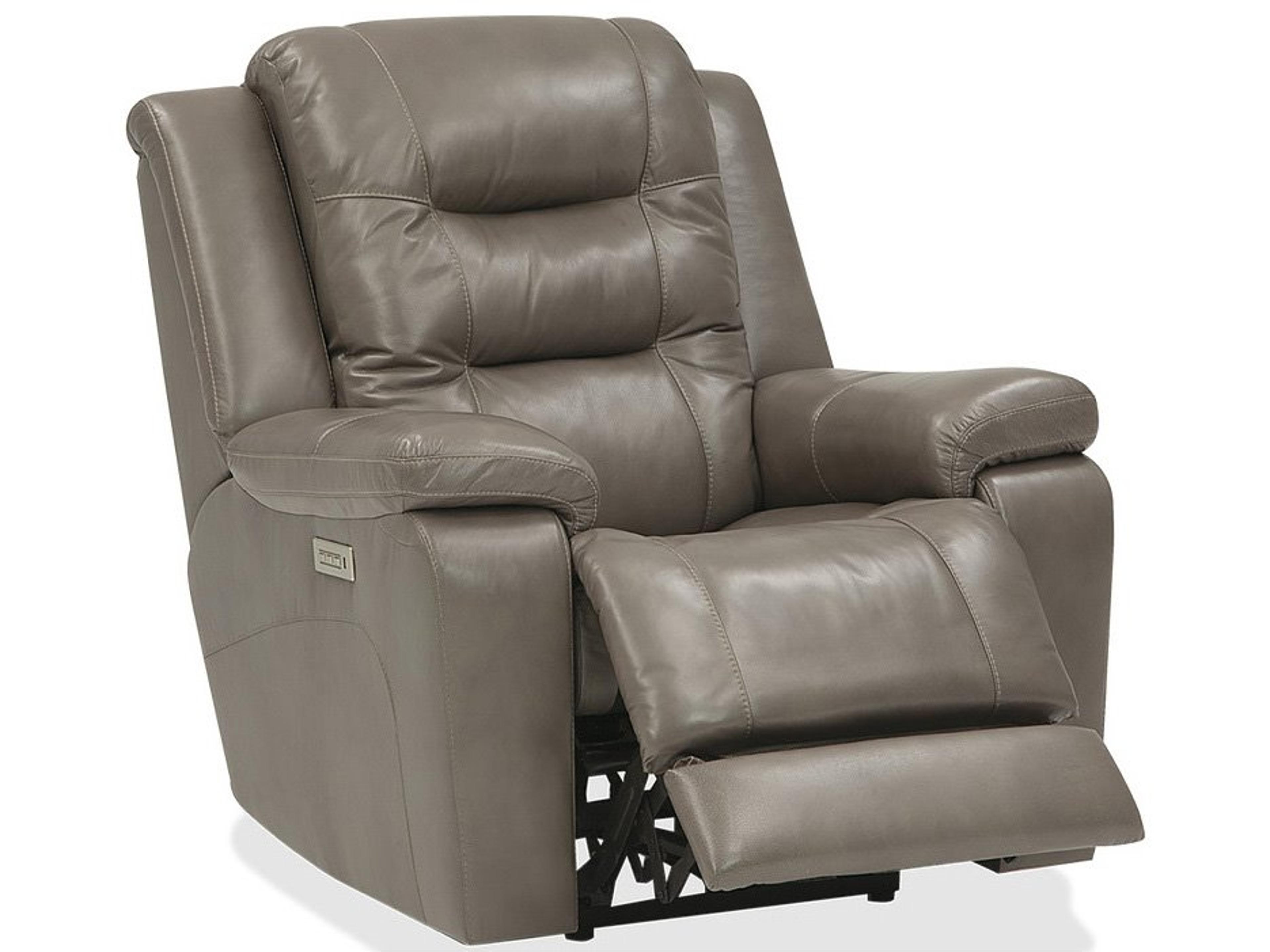 Leighton Leather Upholstery Power Recliner Wall Hugger with Power Headrest