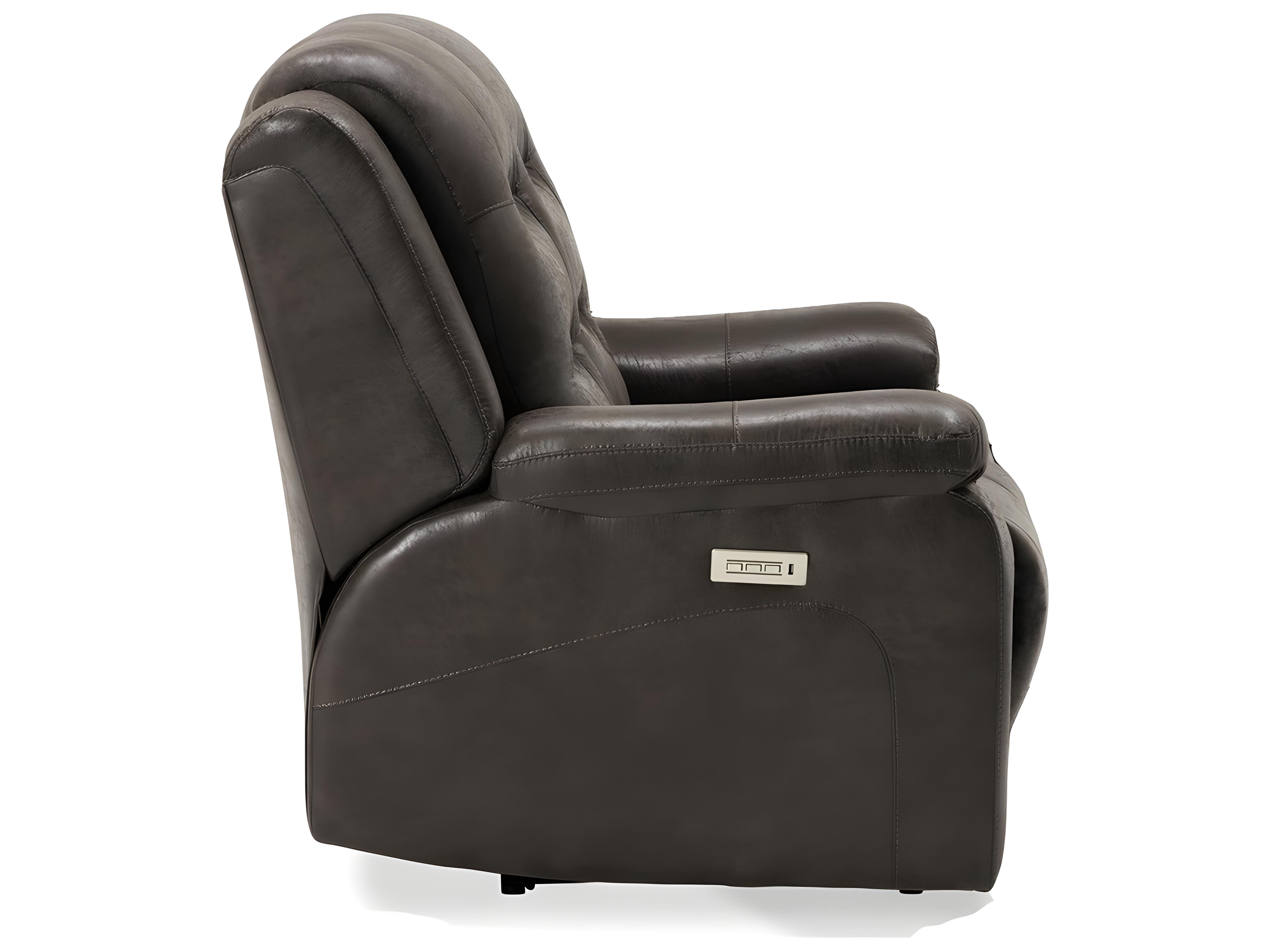 Palliser Leighton Leather Upholstery Console Loveseat Power Recliner with Cupholder