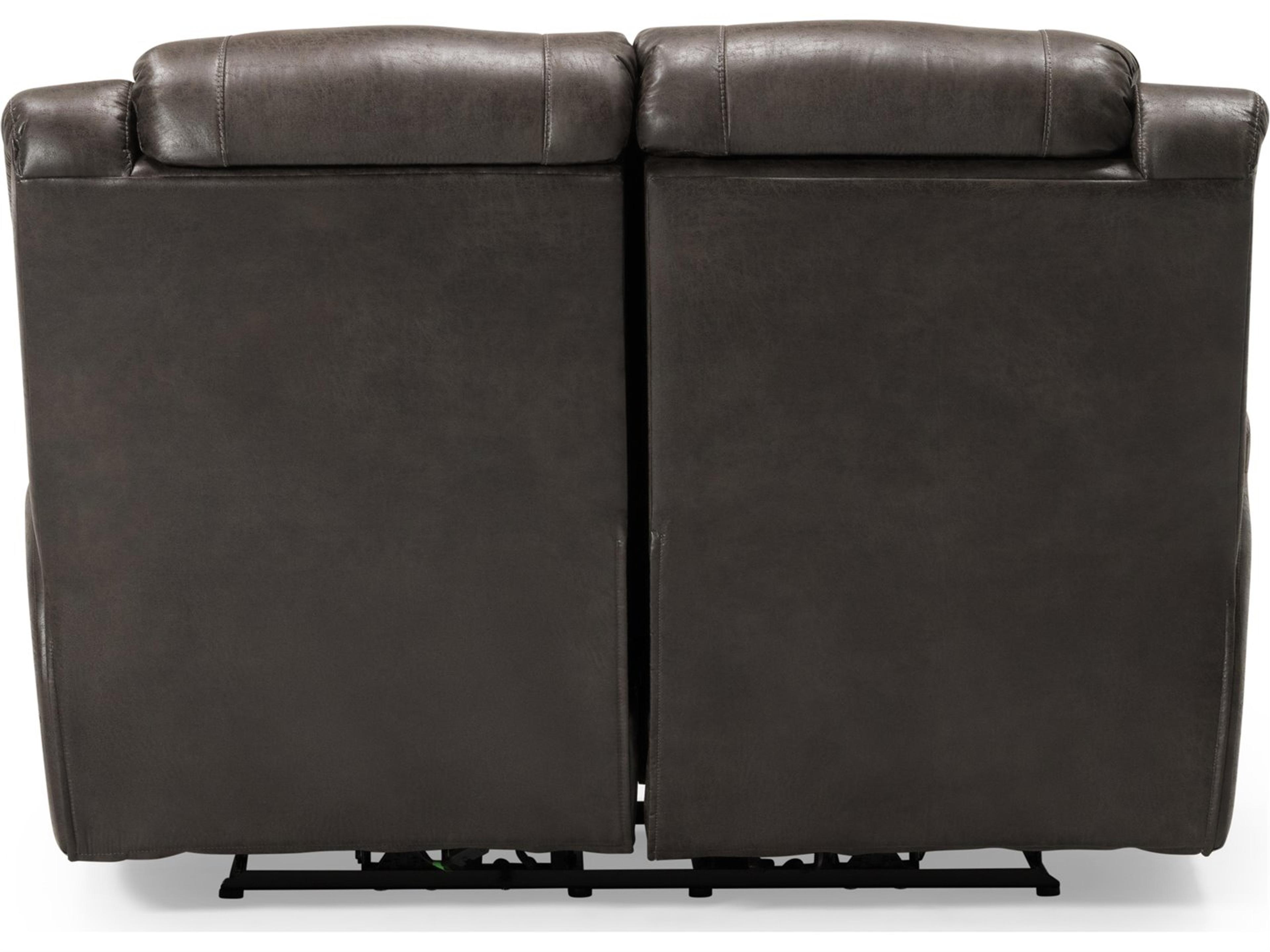 Palliser Leighton Leather Upholstery Loveseat Power Recliner with Headrest & Lumbar