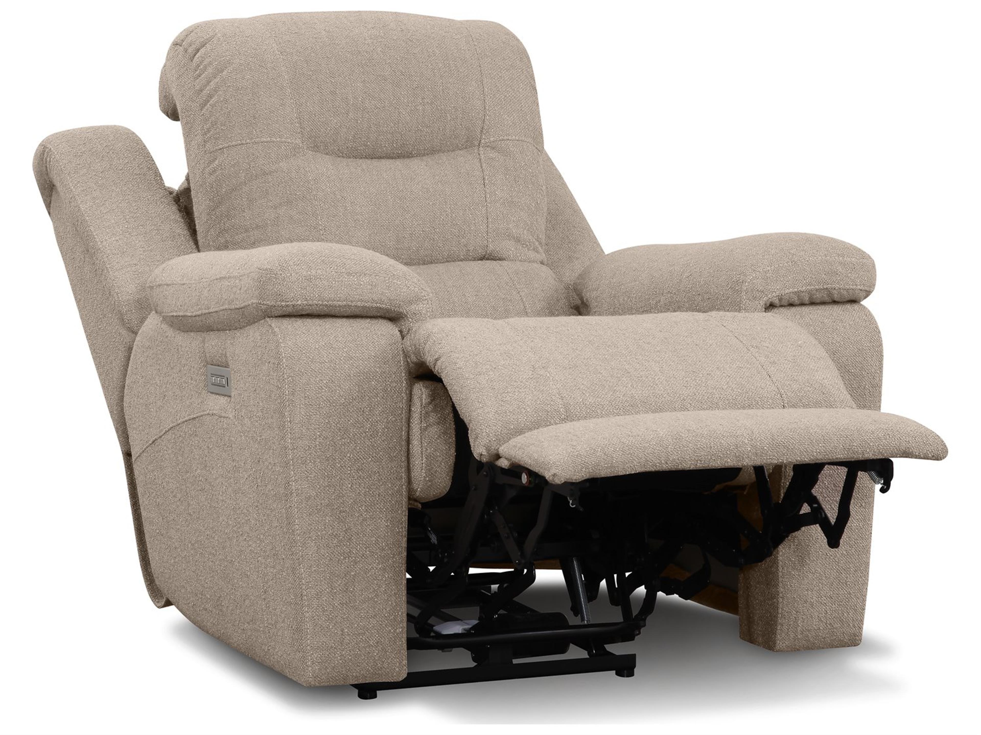 Palliser Leighton Leather Upholstery Power Recliner Wall Hugger with Headrest & Lumbar