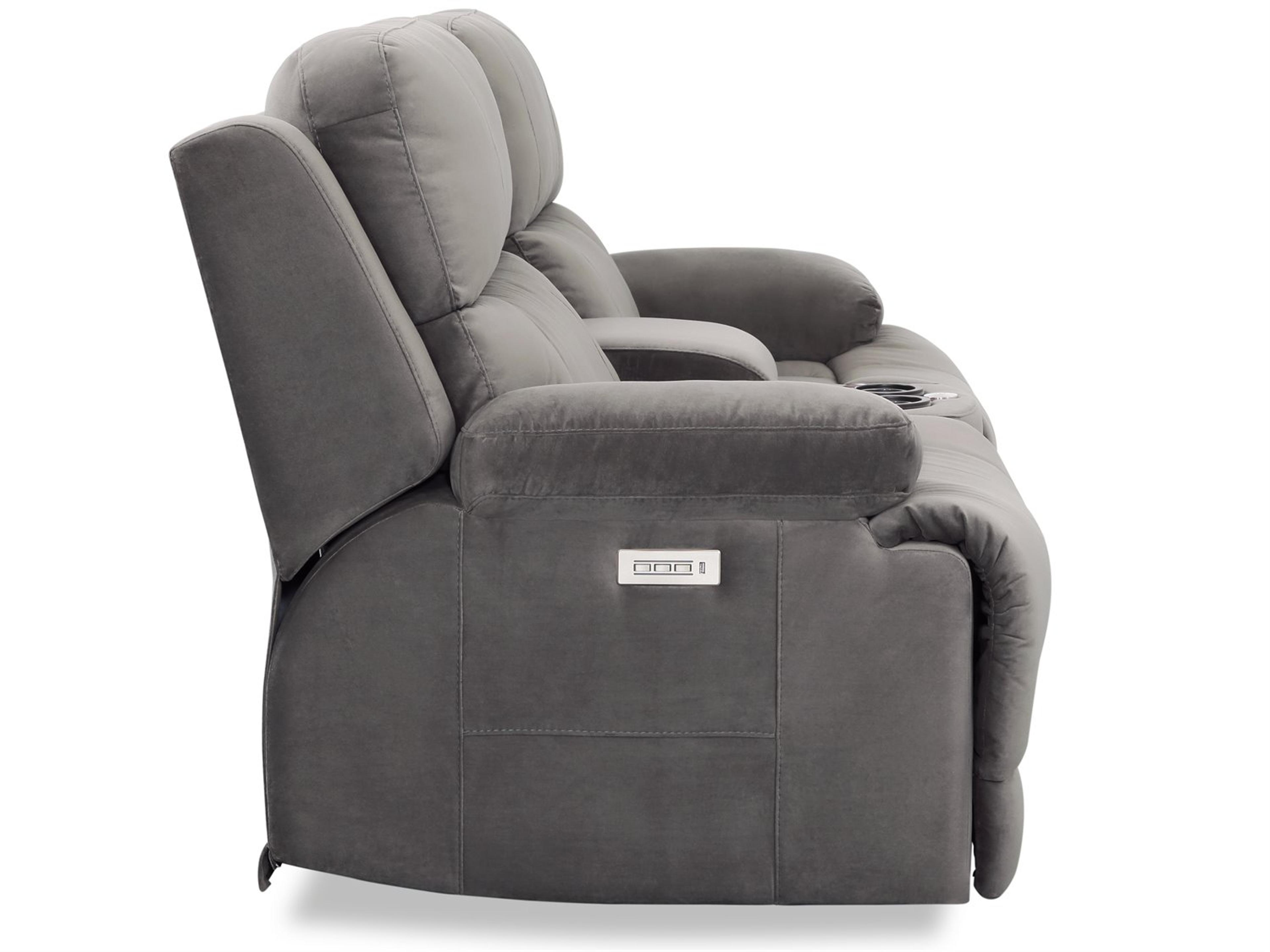 Palliser Kenaston Leather Upholstery Console Loveseat Power Recliner with Headrest & Lumbar