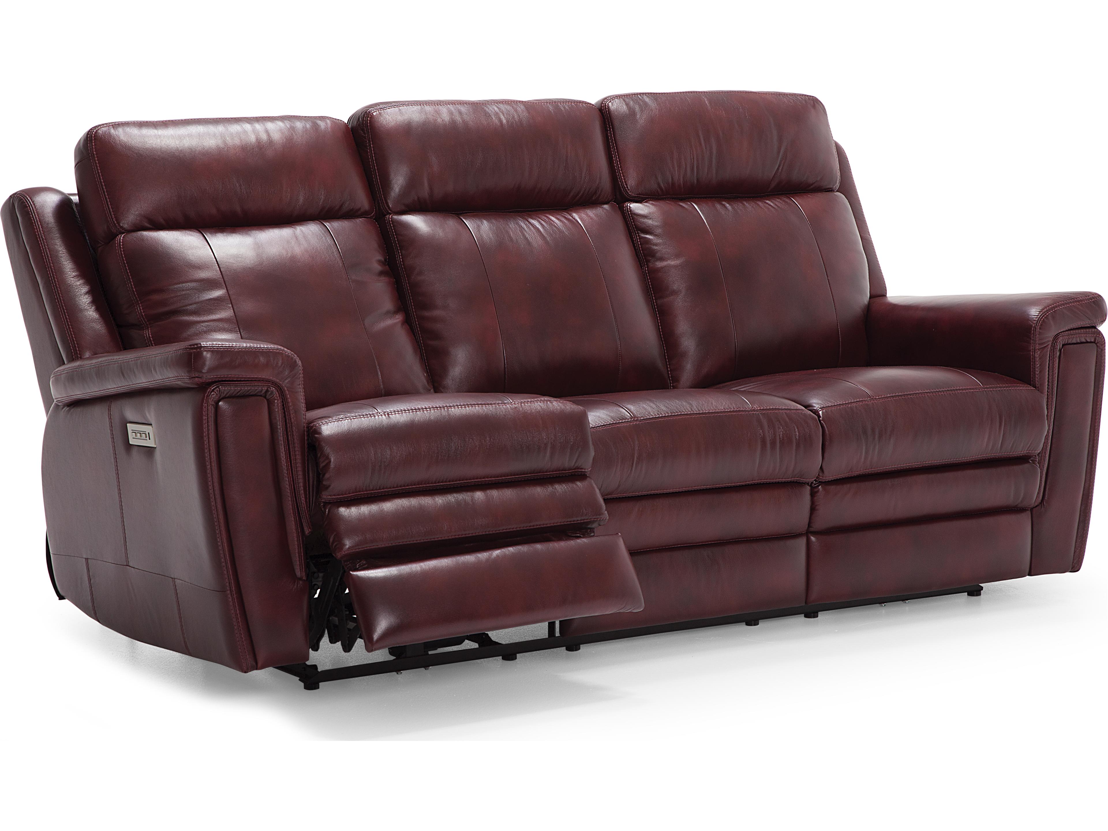 Palliser Asher Leather Upholstery Sofa Power Recliner with Headrest & Lumbar