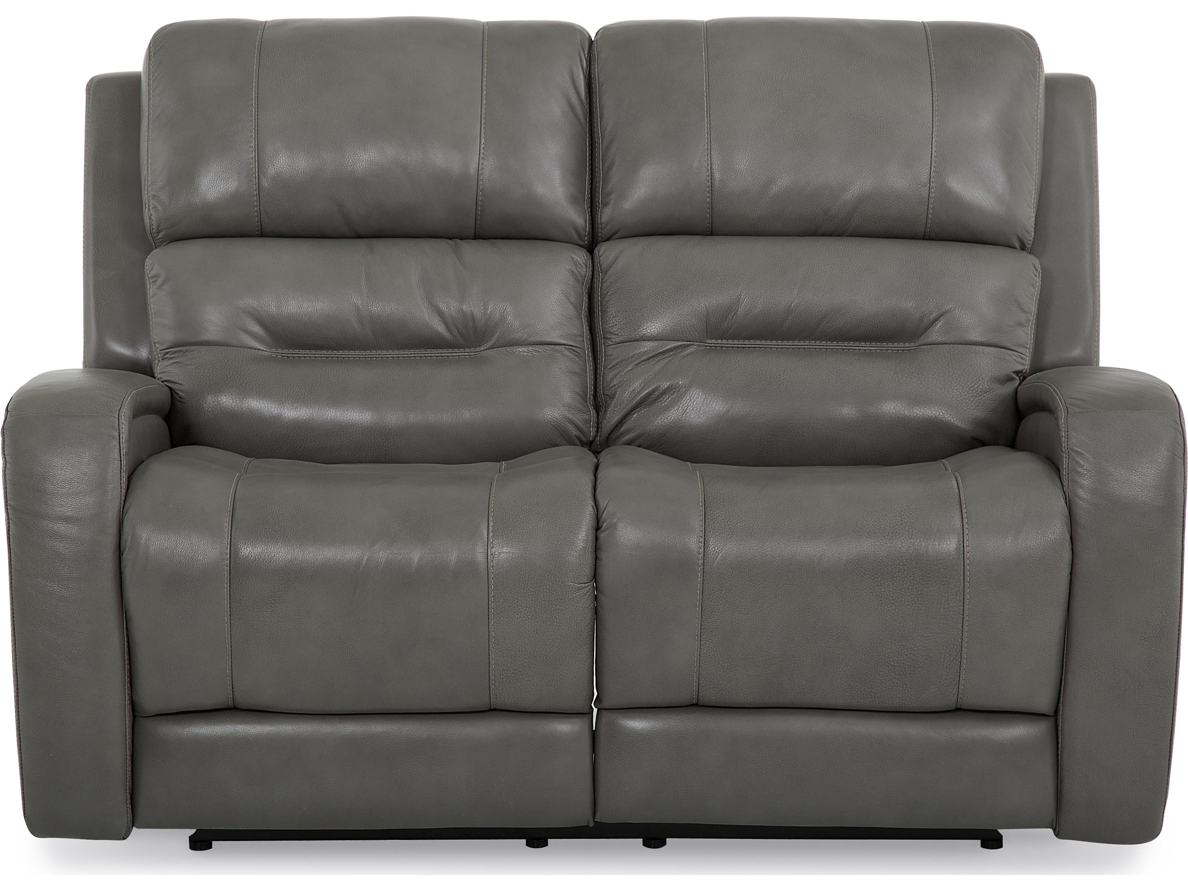 Palliser Washington Leather Upholstery Loveseat Power Recliner with Headrest & Lumbar