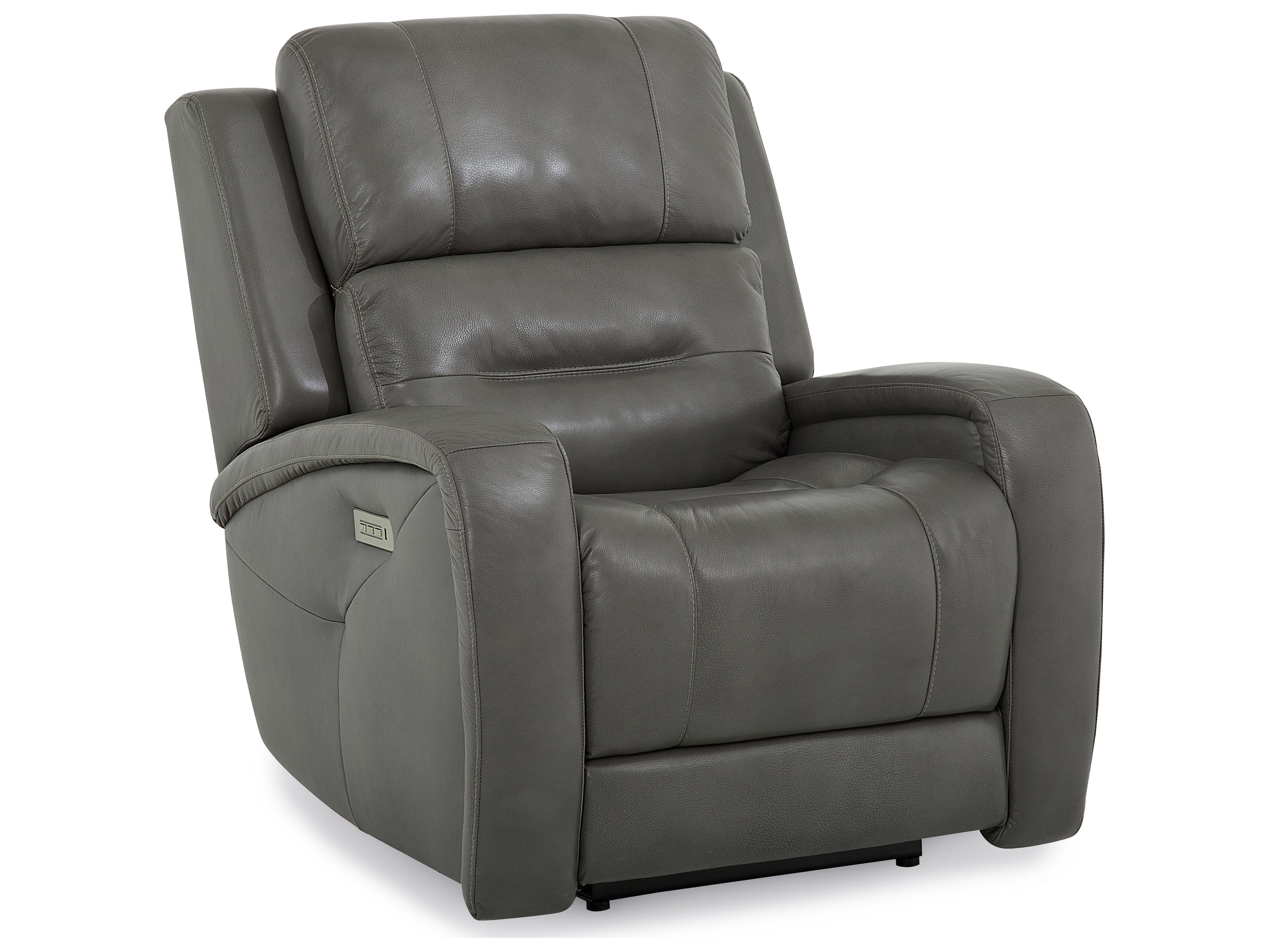 Washington Leather Upholstery Power Recliner Wall Hugger with Headrest & Lumbar