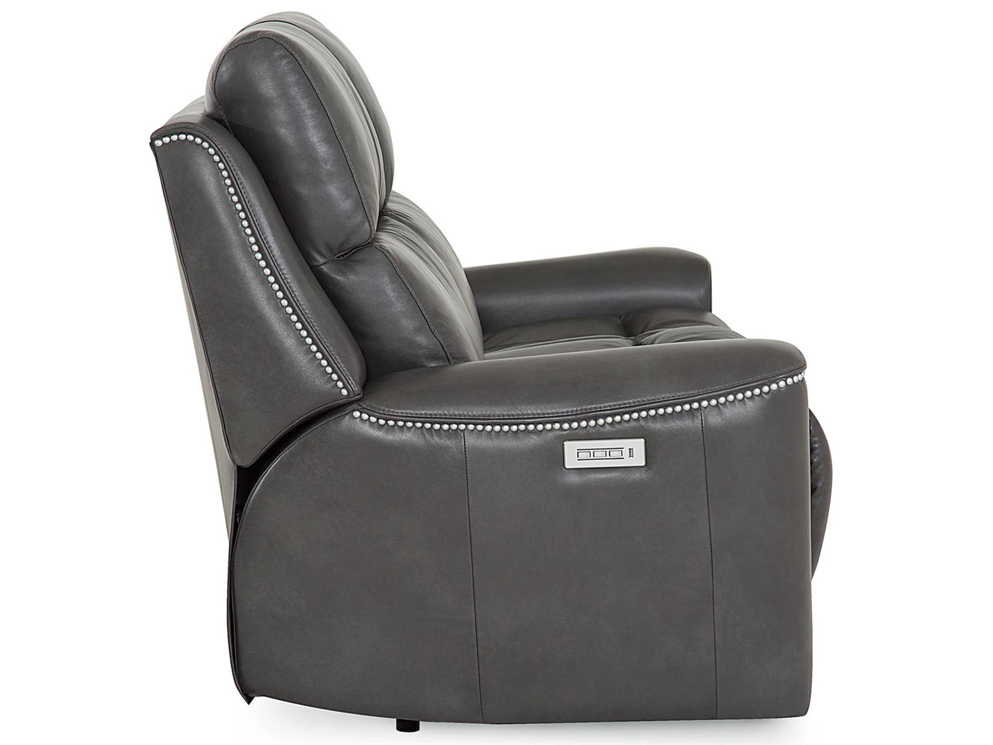 Palliser Hastings Leather Upholstery Console Loveseat Power Recliner with Cupholder with Power Headrest
