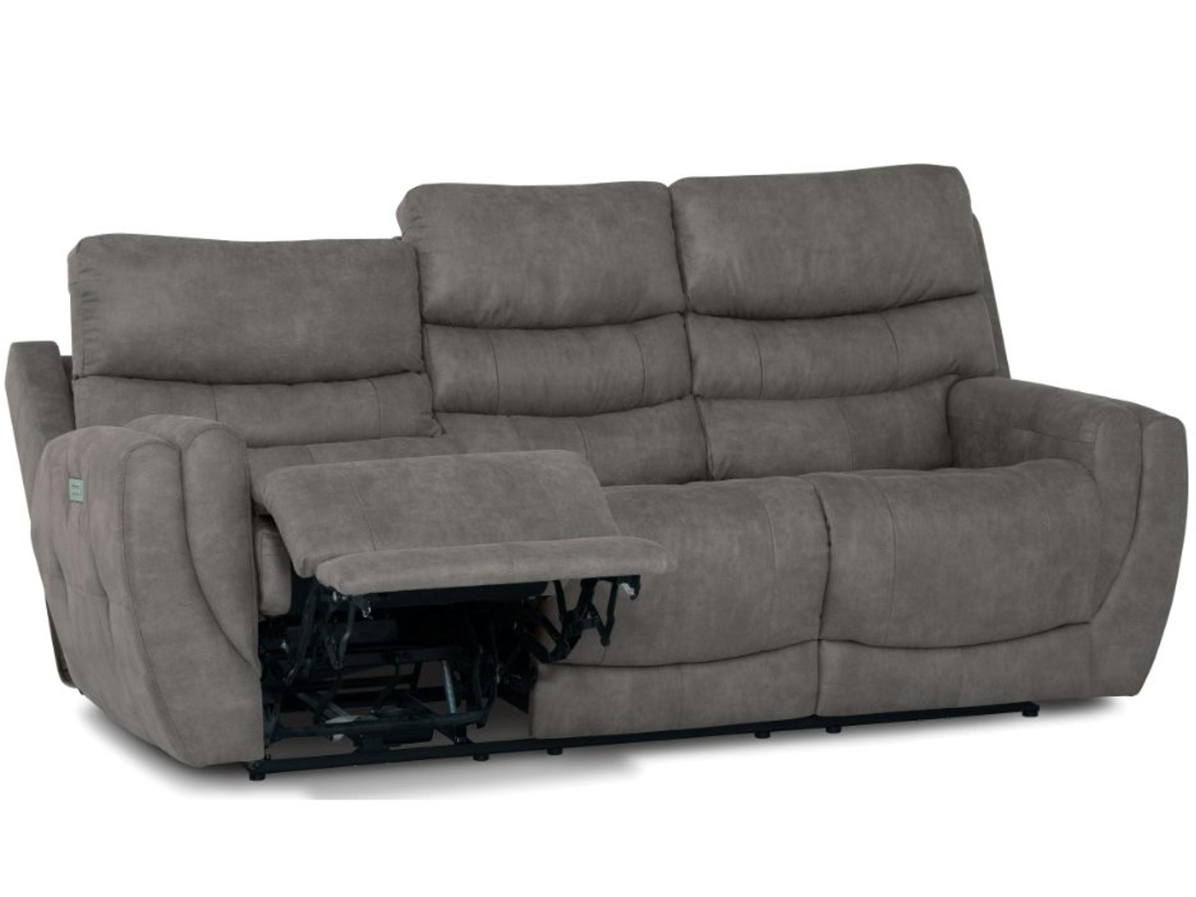 Gavin Leather Upholstery Sofa Power Recliner with Headrest & Lumbar