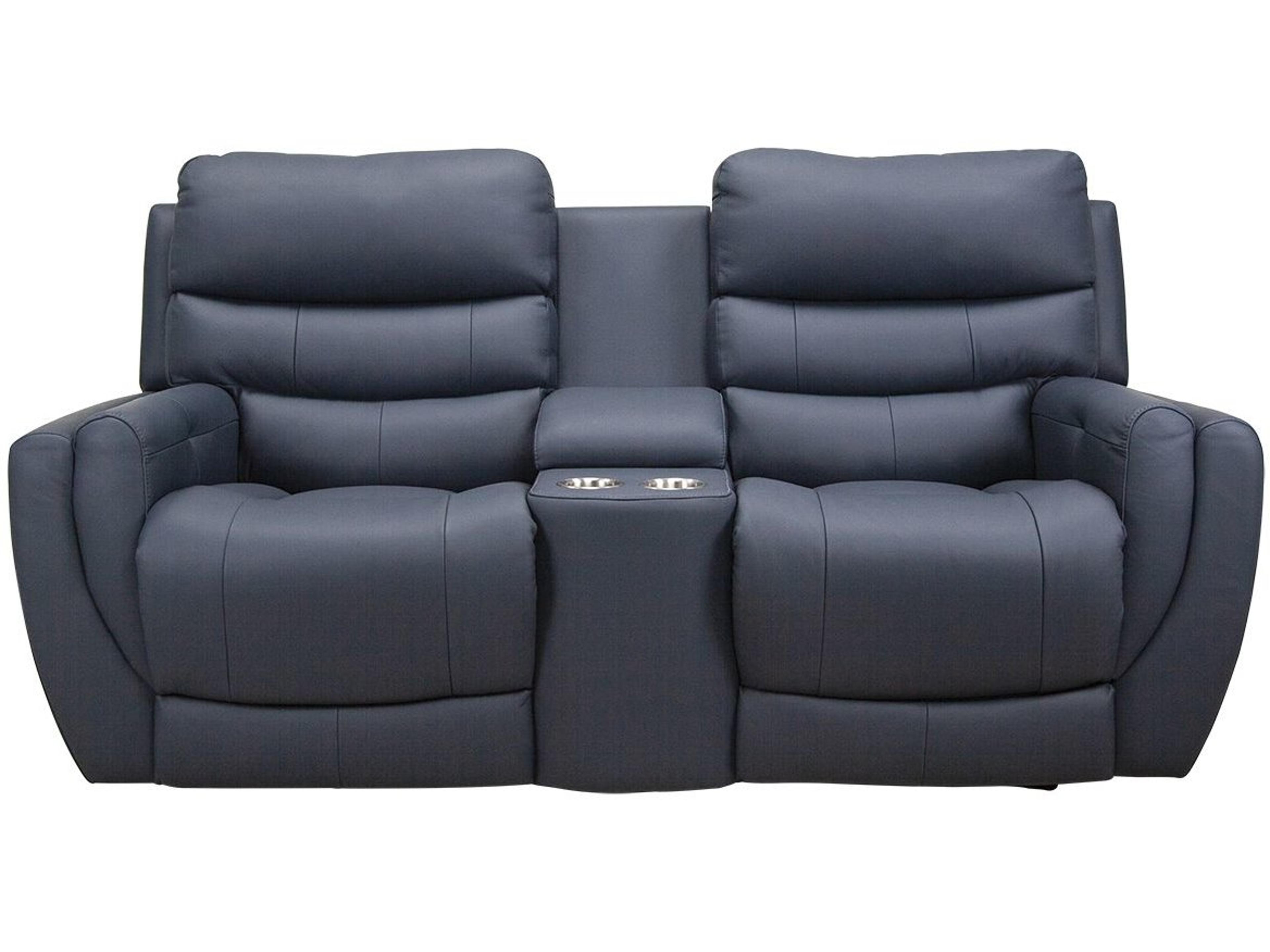 Palliser Gavin Leather Upholstery Console Loveseat Power Recliner with Headrest & Lumbar