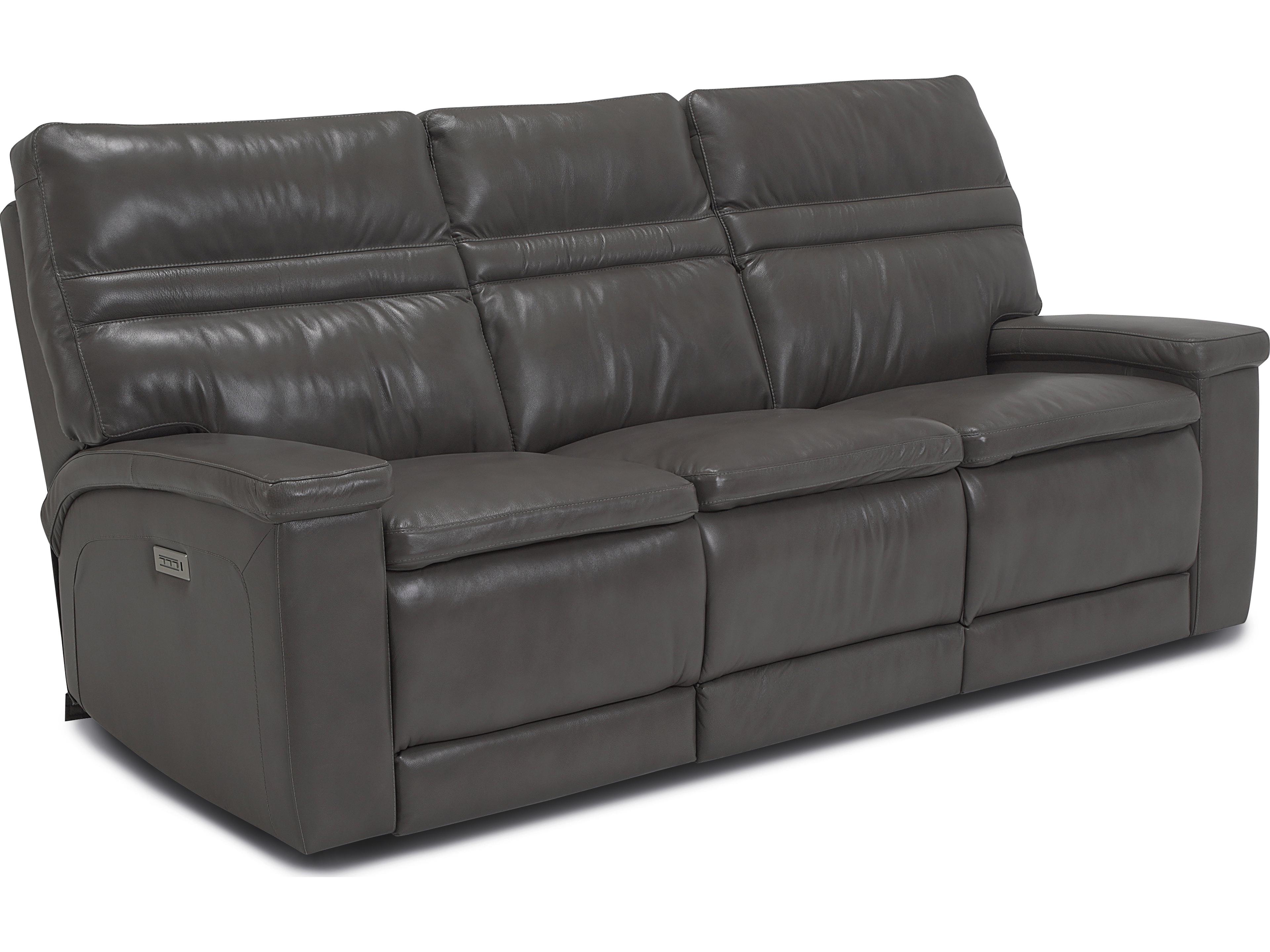 Leo Leather Upholstery Sofa Power Recliner with Headrest & Lumbar