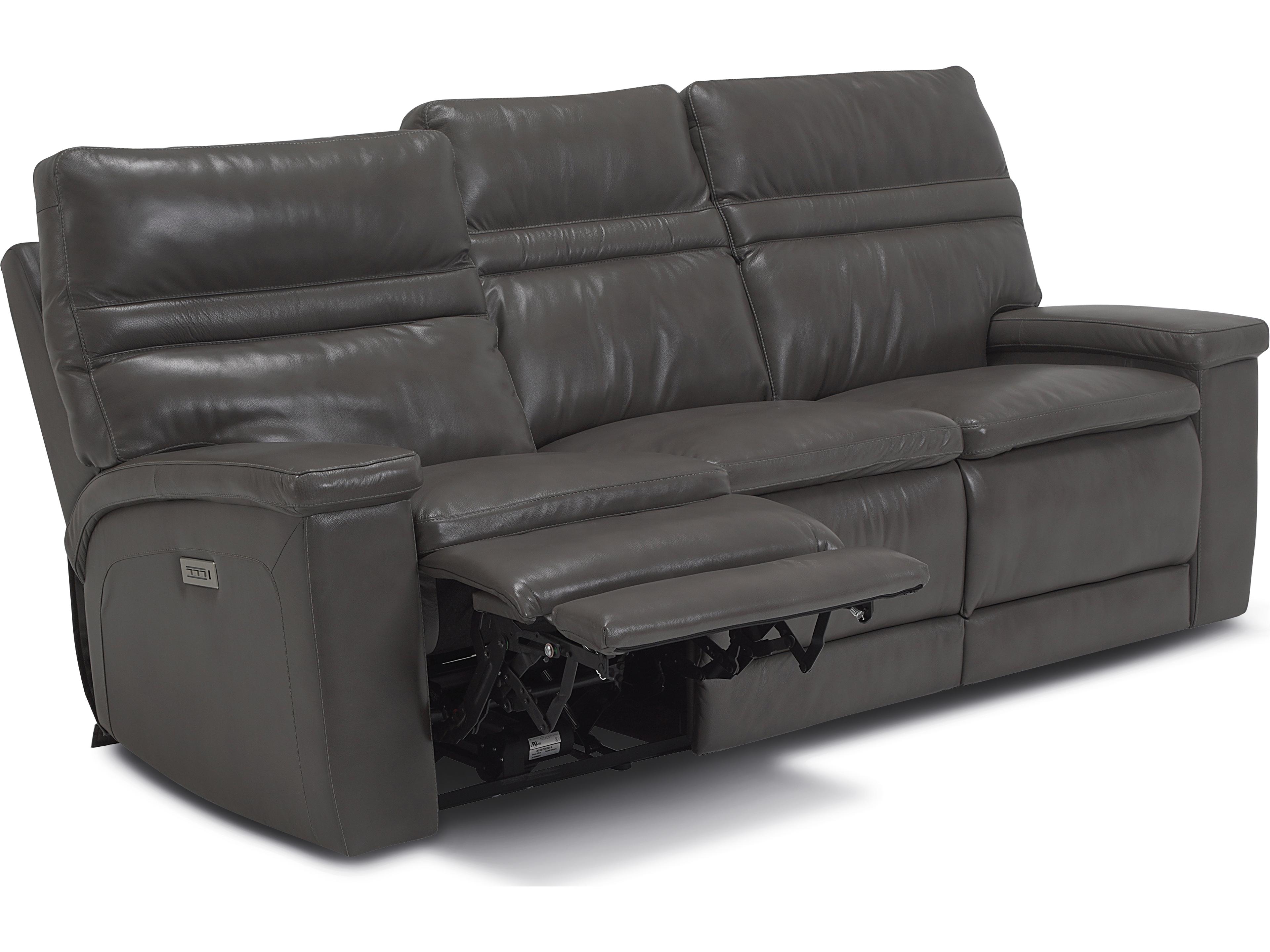 Palliser Leo Leather Upholstery Sofa Power Recliner with Headrest & Lumbar