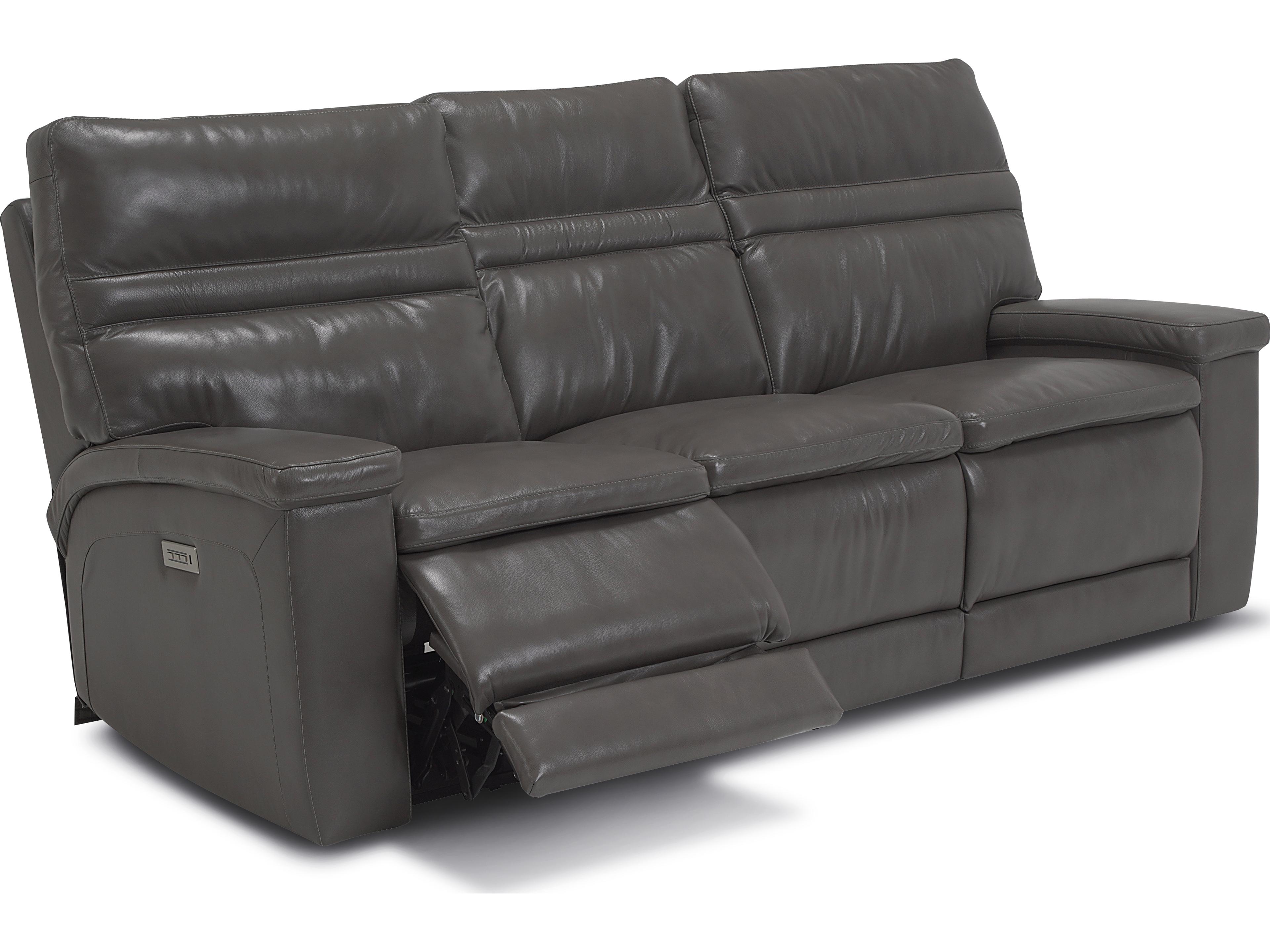 Palliser Leo Leather Upholstery Sofa Power Recliner with Headrest & Lumbar