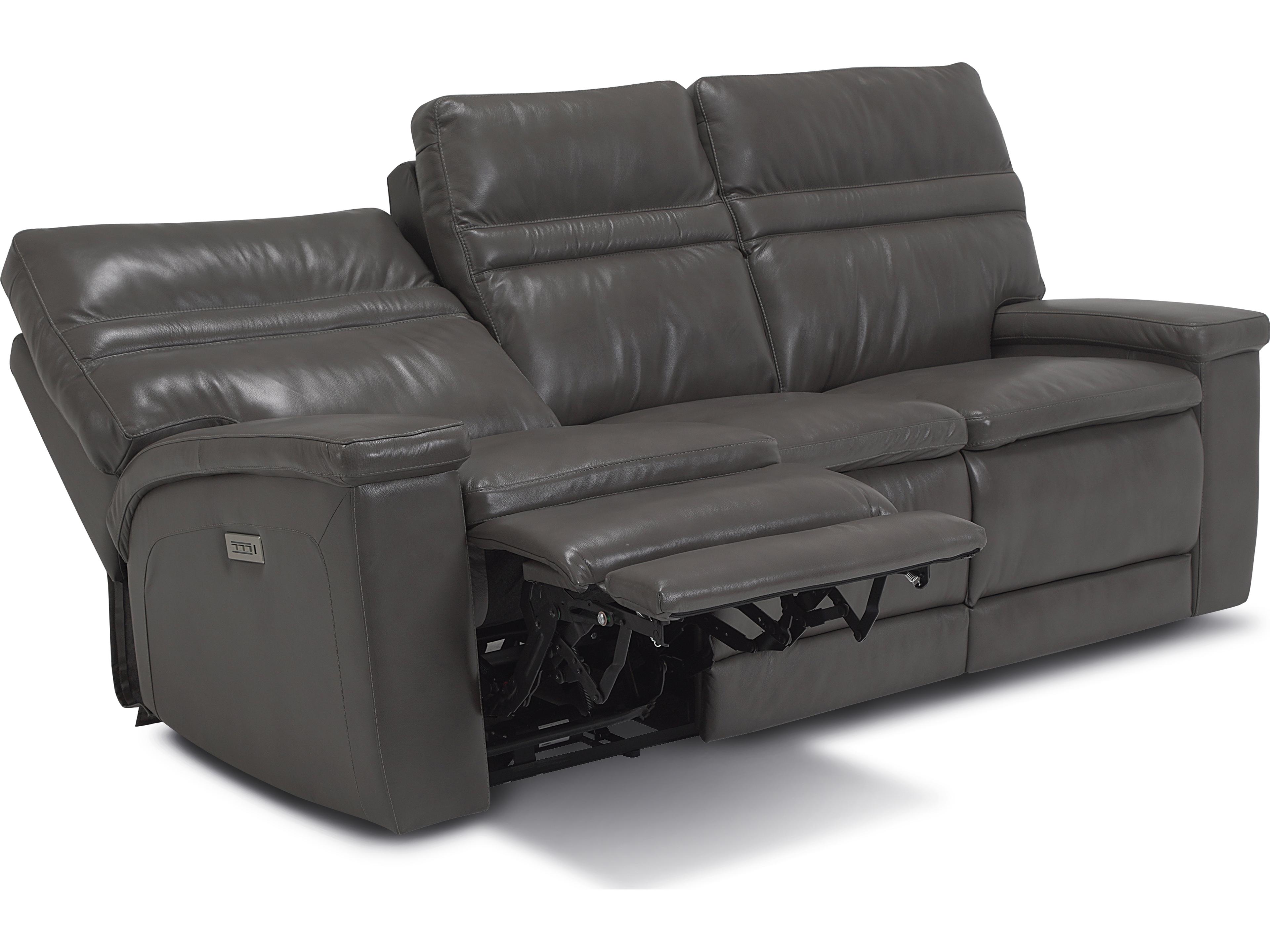 Palliser Leo Leather Upholstery Sofa Power Recliner with Headrest & Lumbar