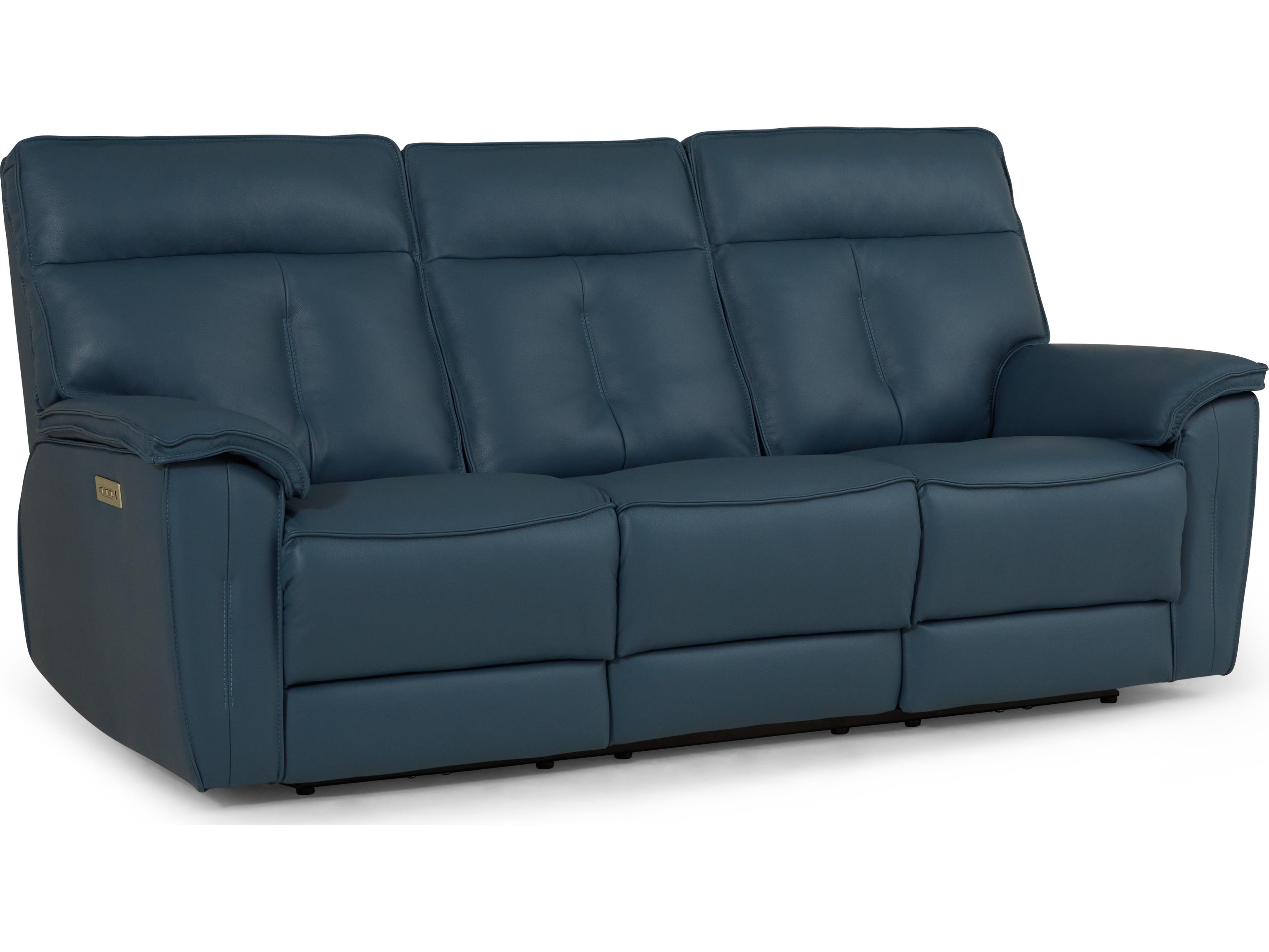 Oakley Leather Upholstery Sofa Power Recliner with Headrest & Lumbar