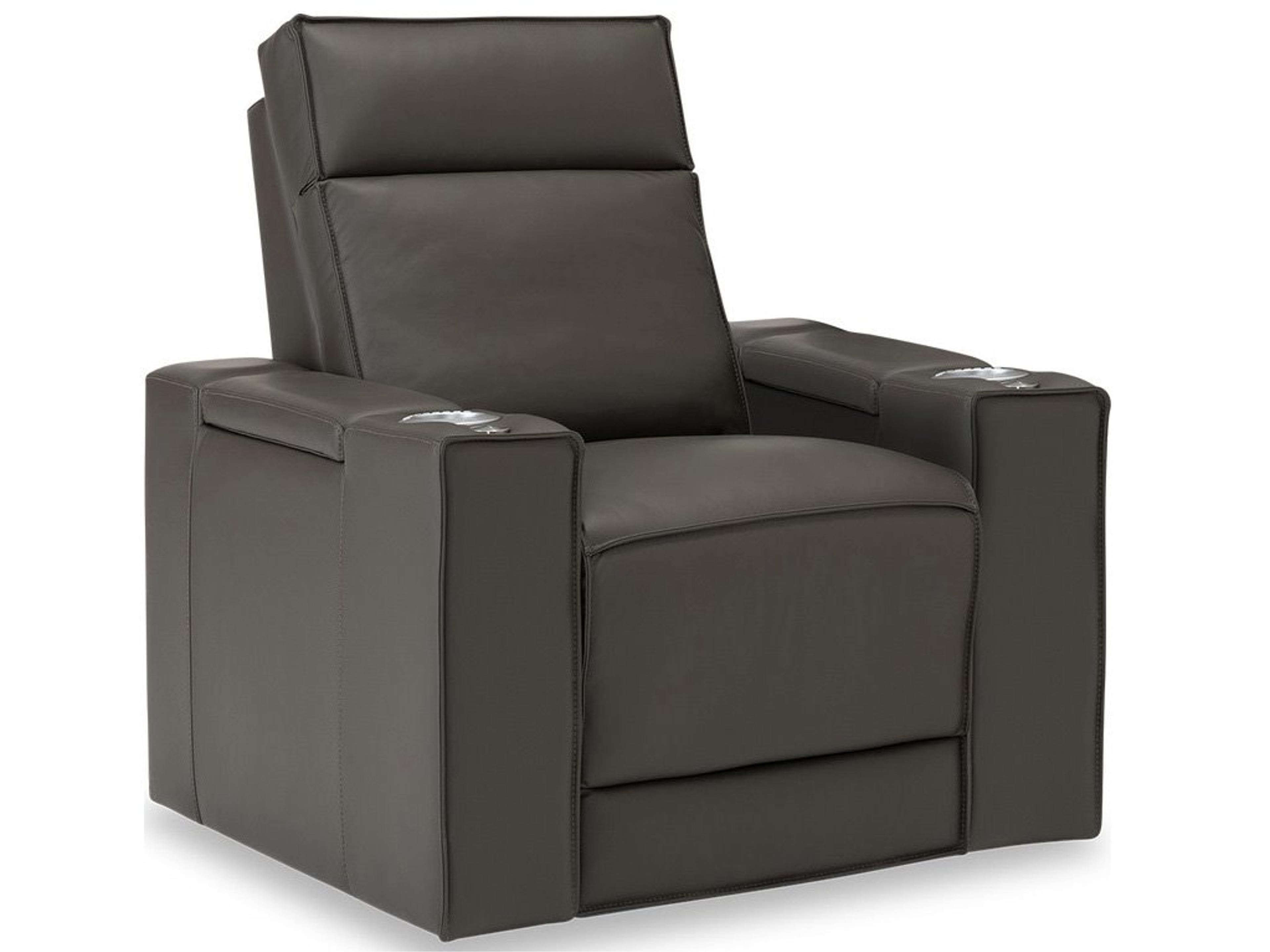 Ace Leather Upholstery Power Recliner with Power Headrest and Lumbar
