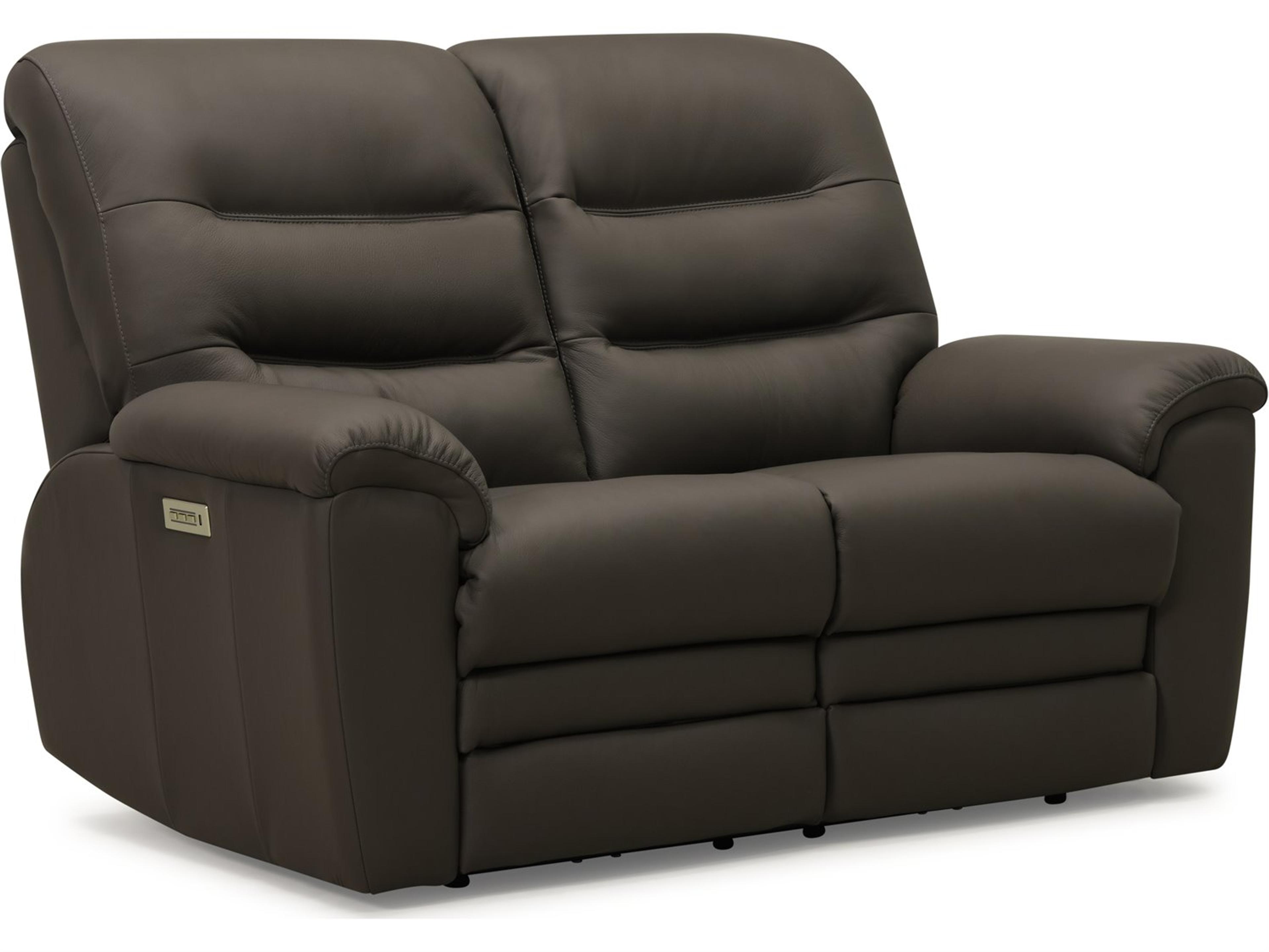 Keiran Leather Upholstery Loveseat Power Recliner with Headrest & Lumbar
