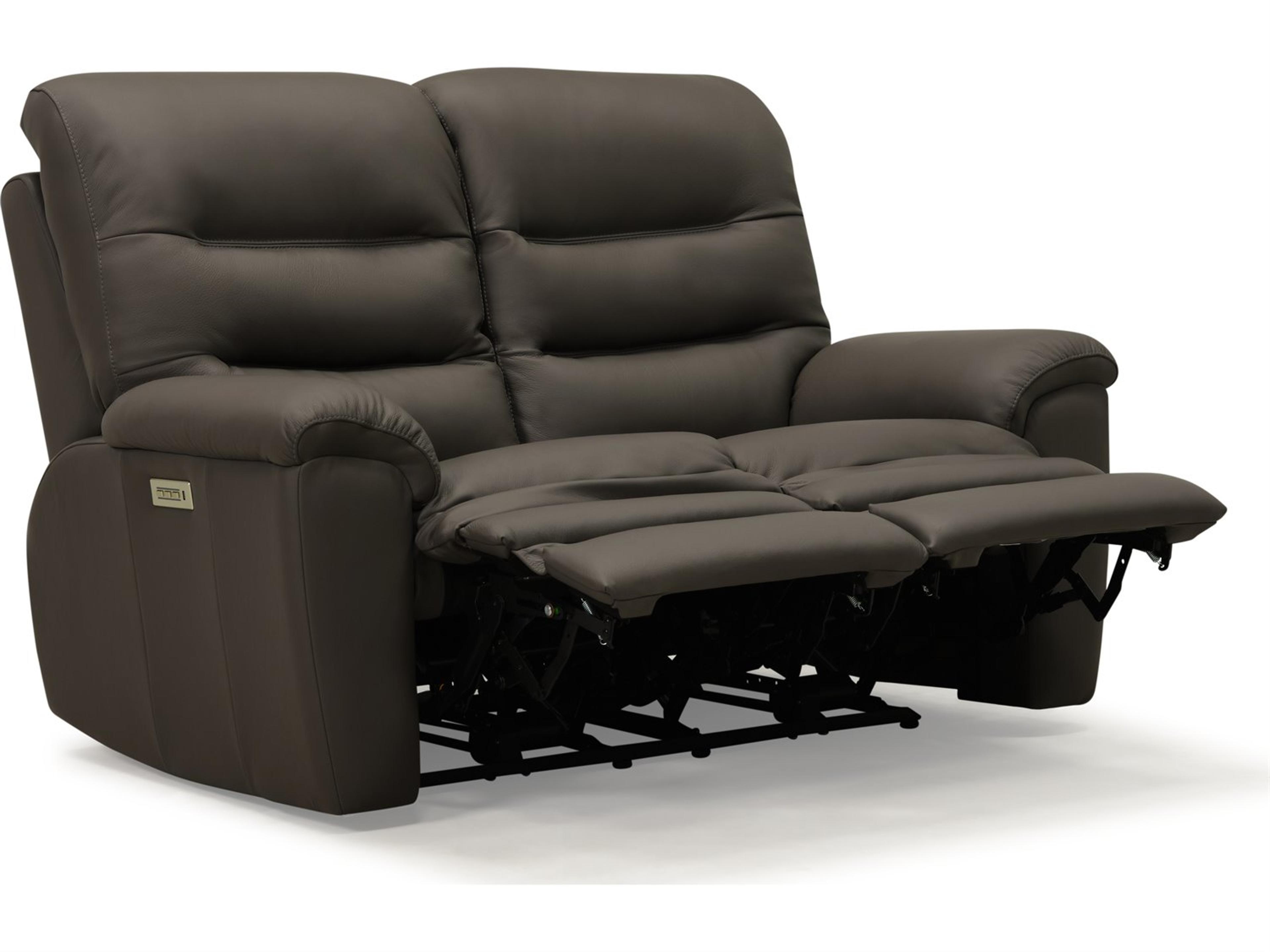 Palliser Keiran Leather Upholstery Loveseat Power Recliner with Headrest & Lumbar