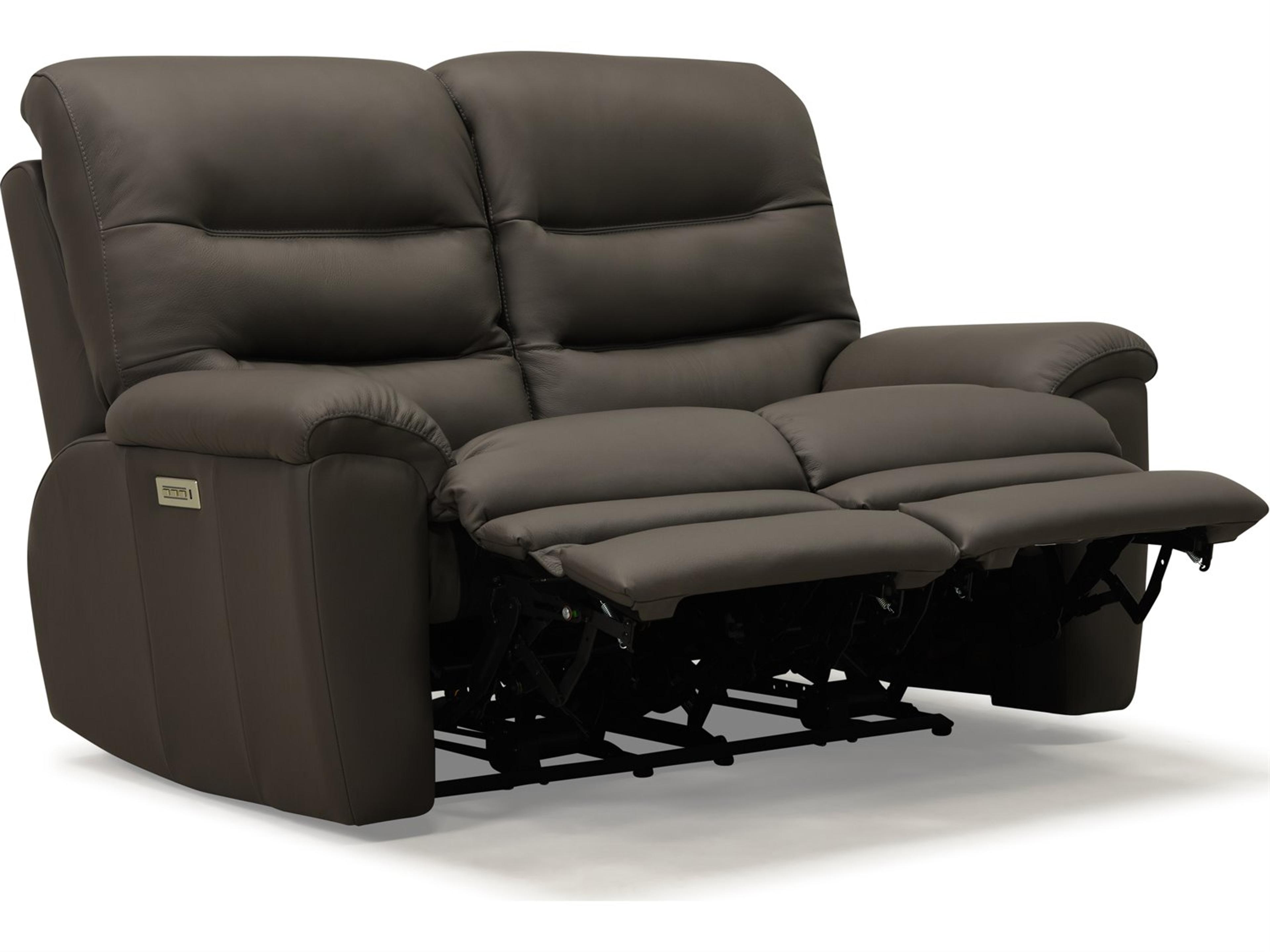 Palliser Keiran Leather Upholstery Loveseat Power Recliner with Headrest & Lumbar