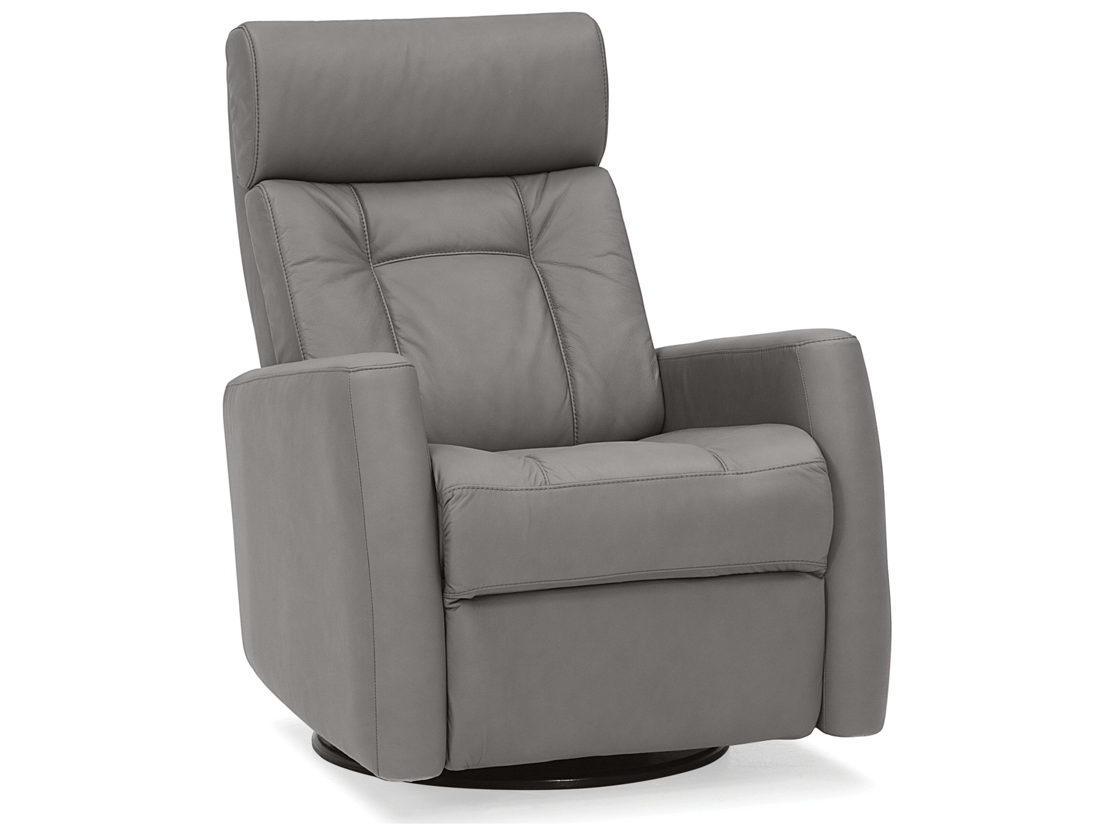West Coast II Leather Upholstery Swivel Glider Power Recliner with Power Headrest