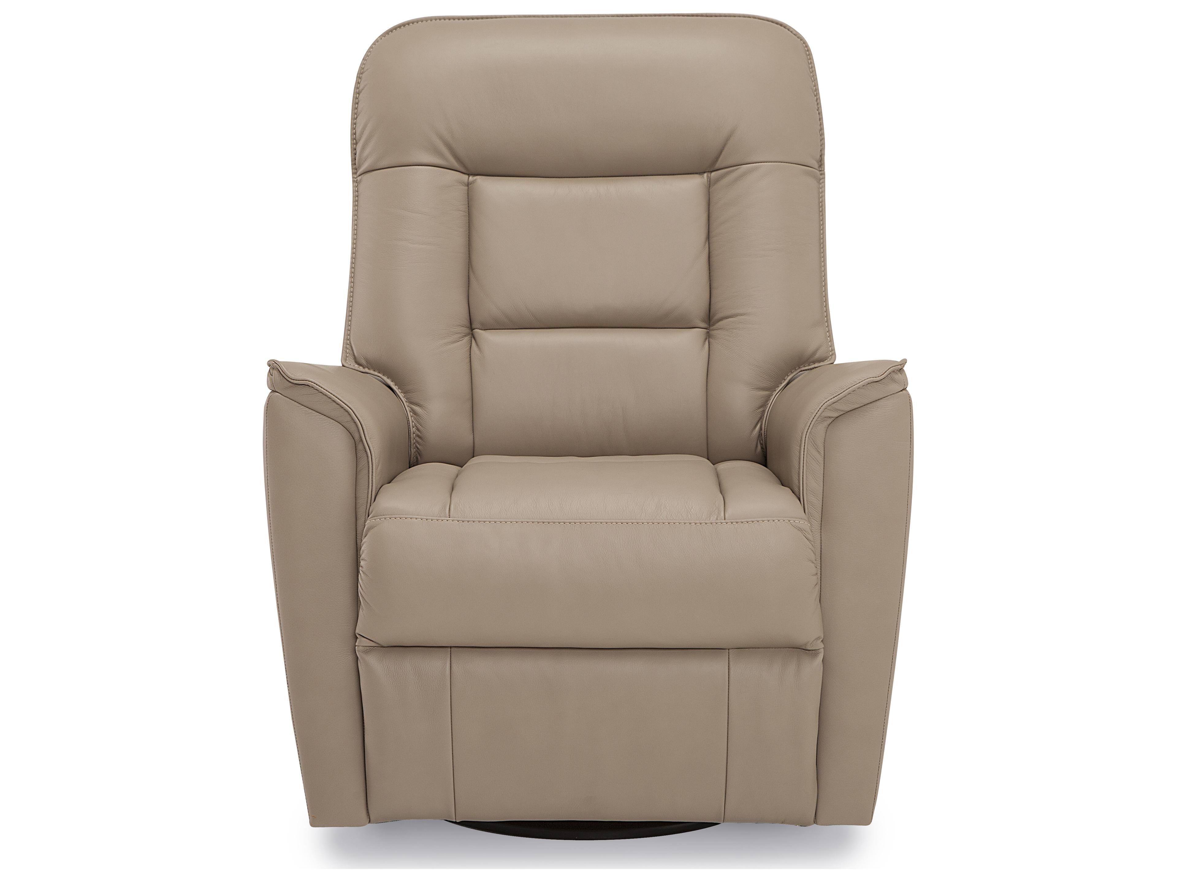 Palliser Dover Leather Upholstery Swivel Glider Power Recliner with Power Headrest