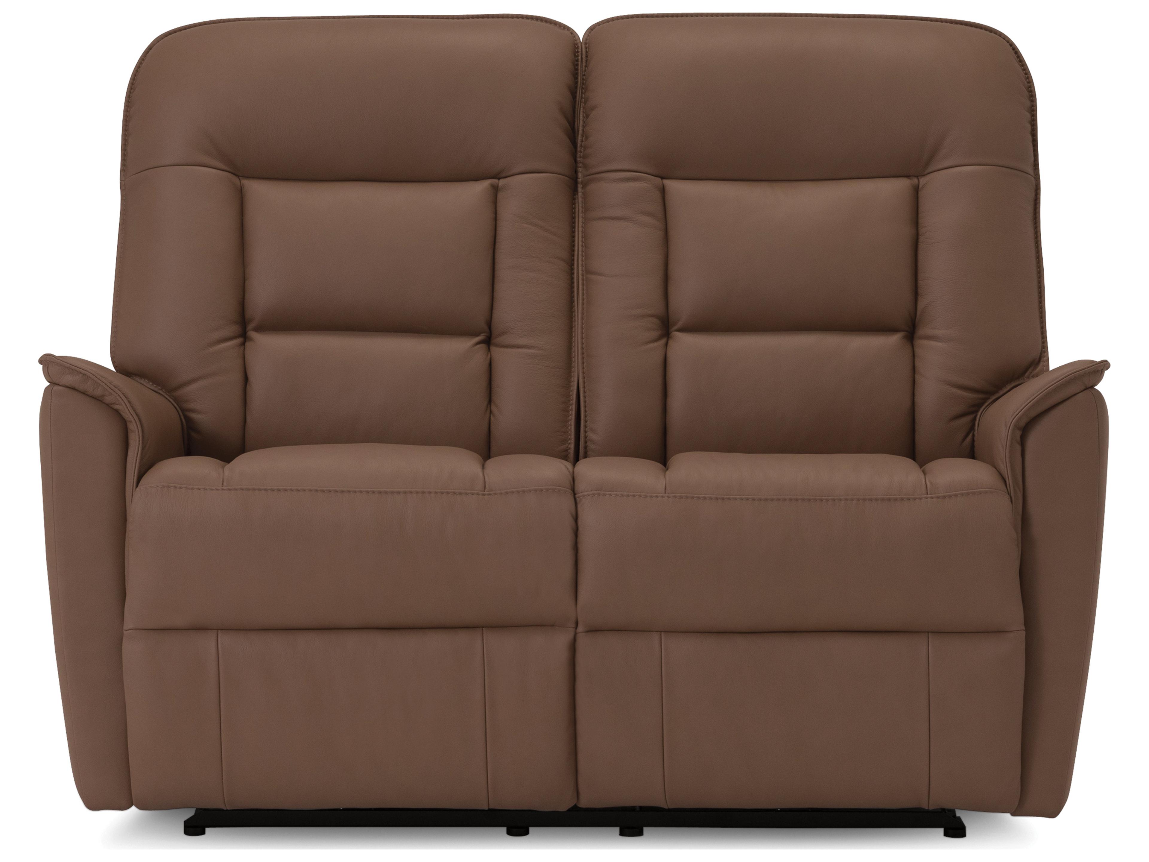 Palliser Dover Leather Upholstery Loveseat Power Recliner with Power Headrest
