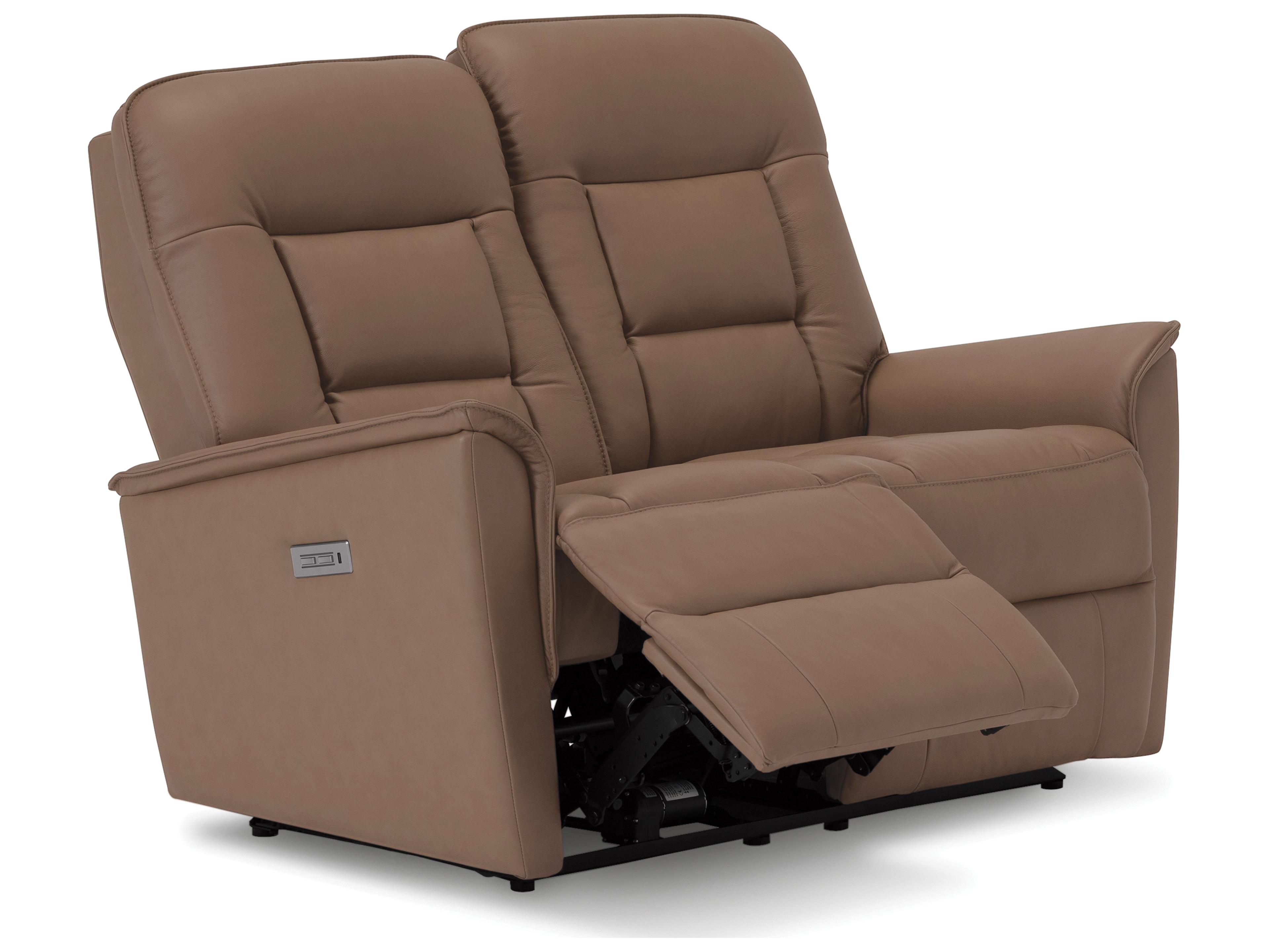 Palliser Dover Leather Upholstery Loveseat Power Recliner with Power Headrest