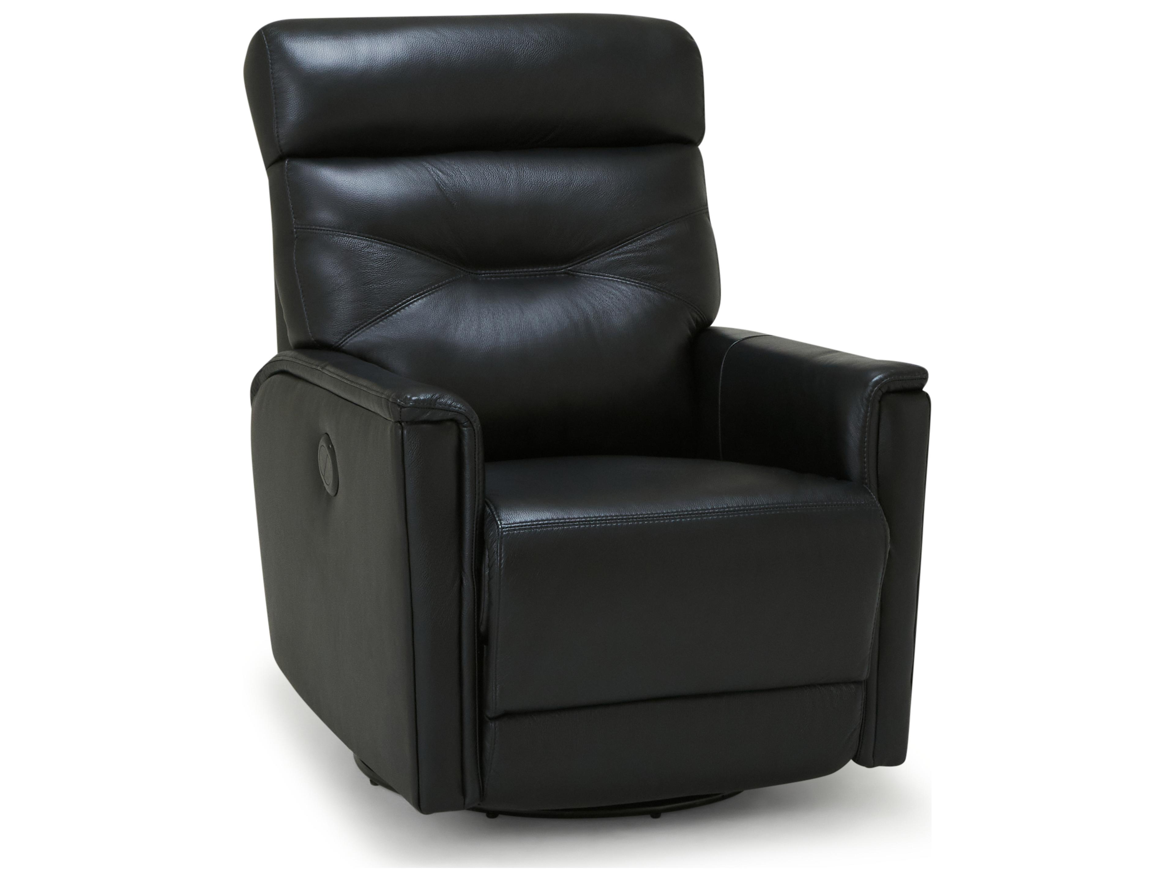 Denali Leather Upholstery Swivel Glider Power Recliner