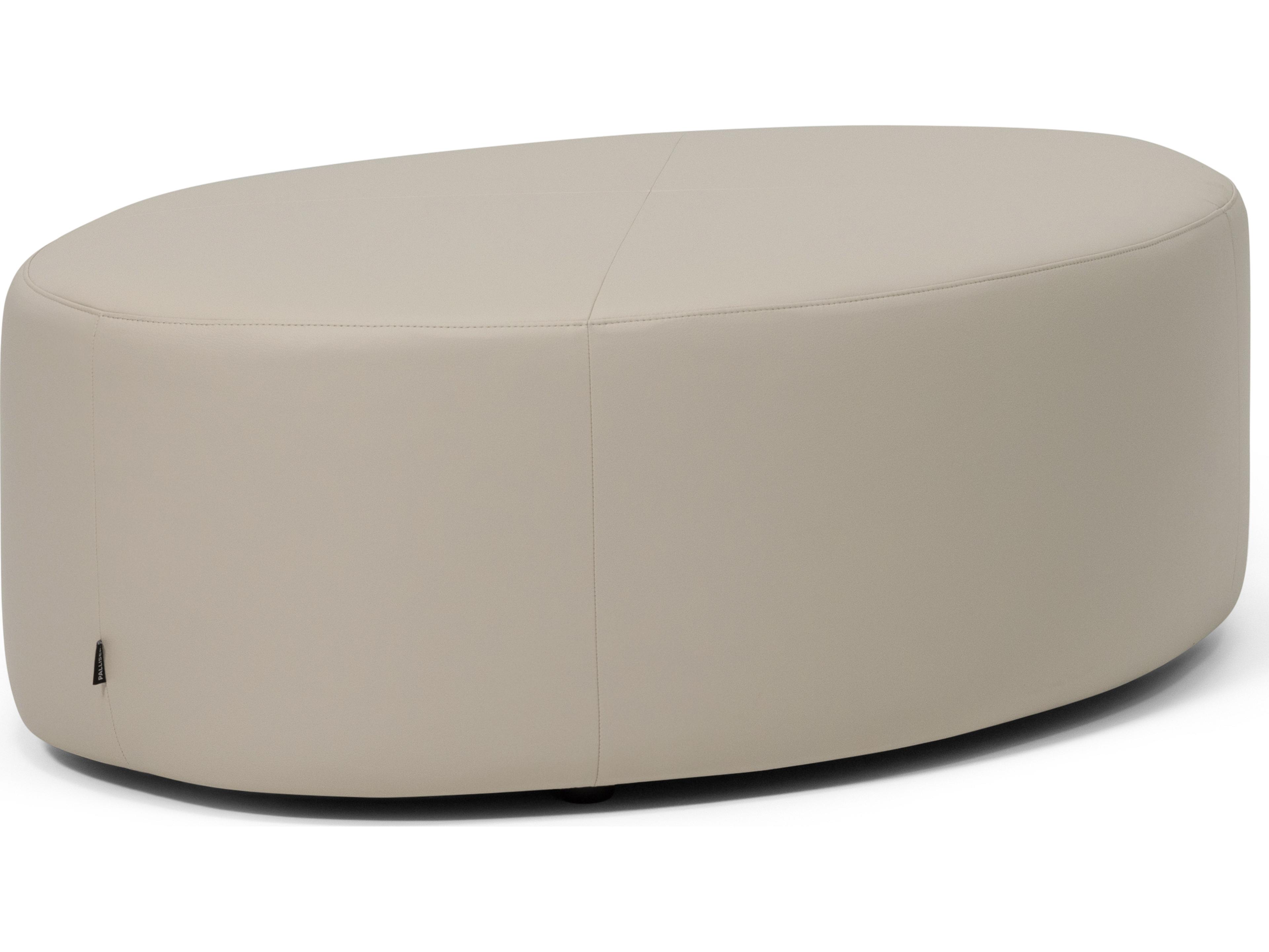 Mingle Leather Upholstery Oval Ottoman