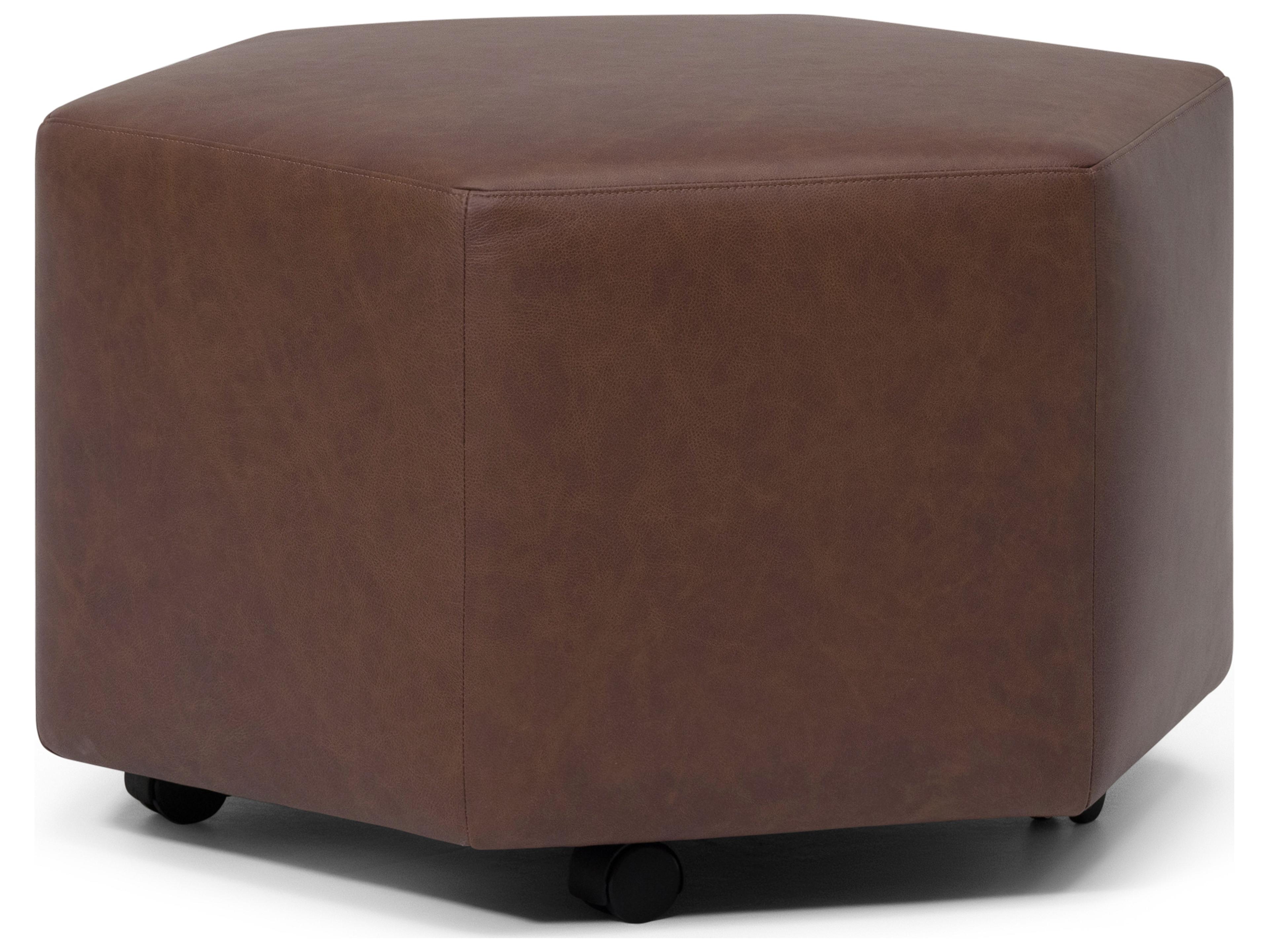 Palliser Mingle Leather Upholstery Hexagon Medium Ottoman