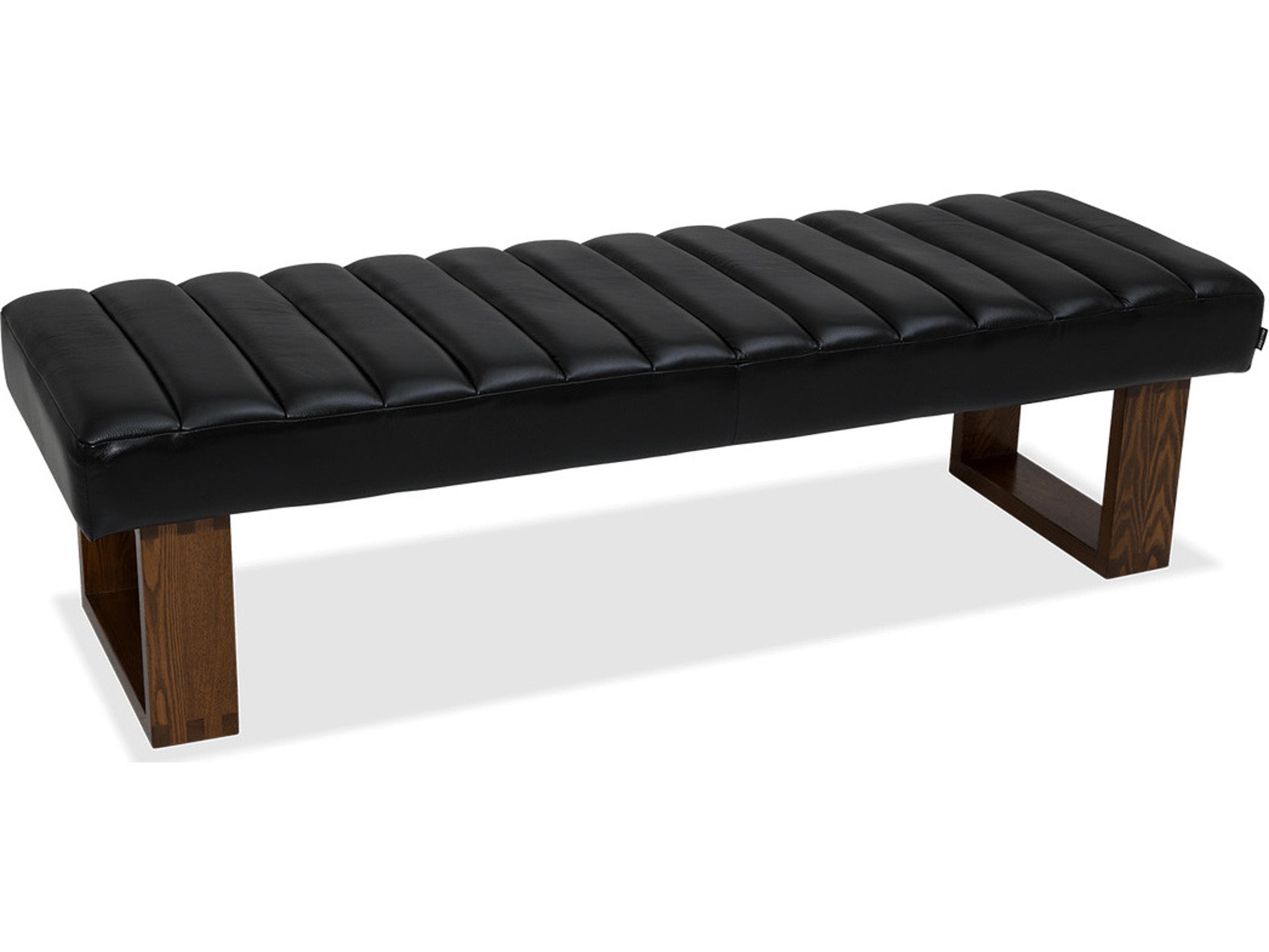 Wyatt Channeled Leather Upholstery Bench