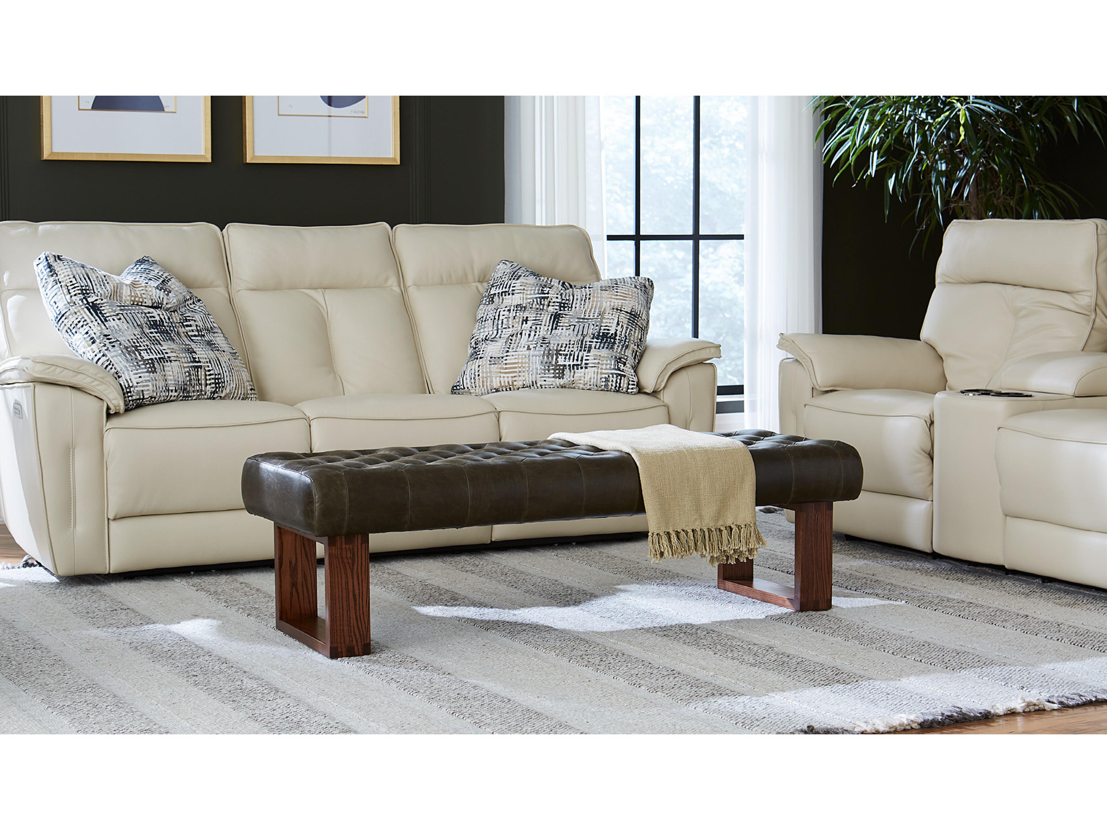Palliser Wyatt Tufted Leather Upholstery Bench
