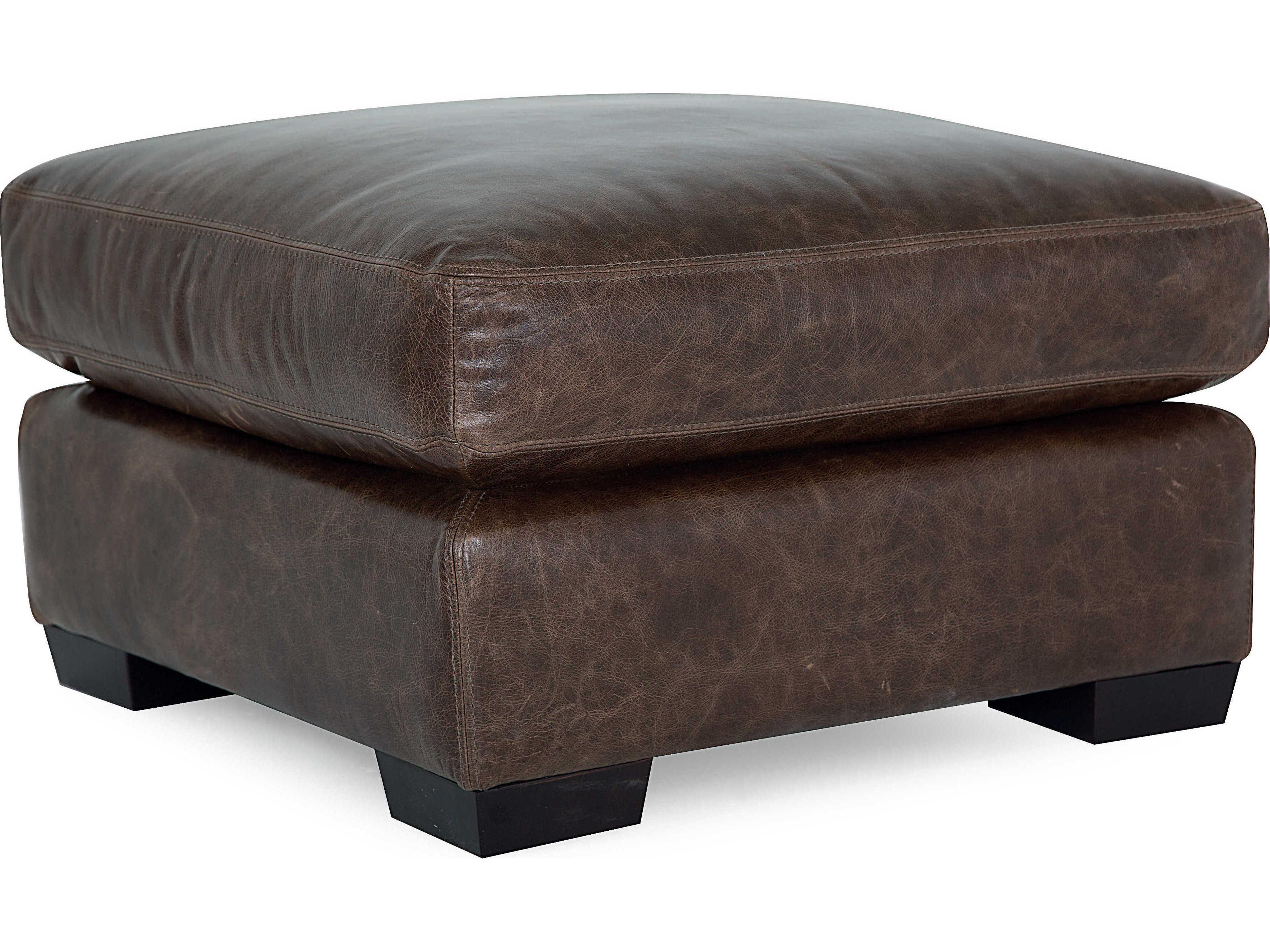 Colebrook Espresso Leather Upholstery Ottoman