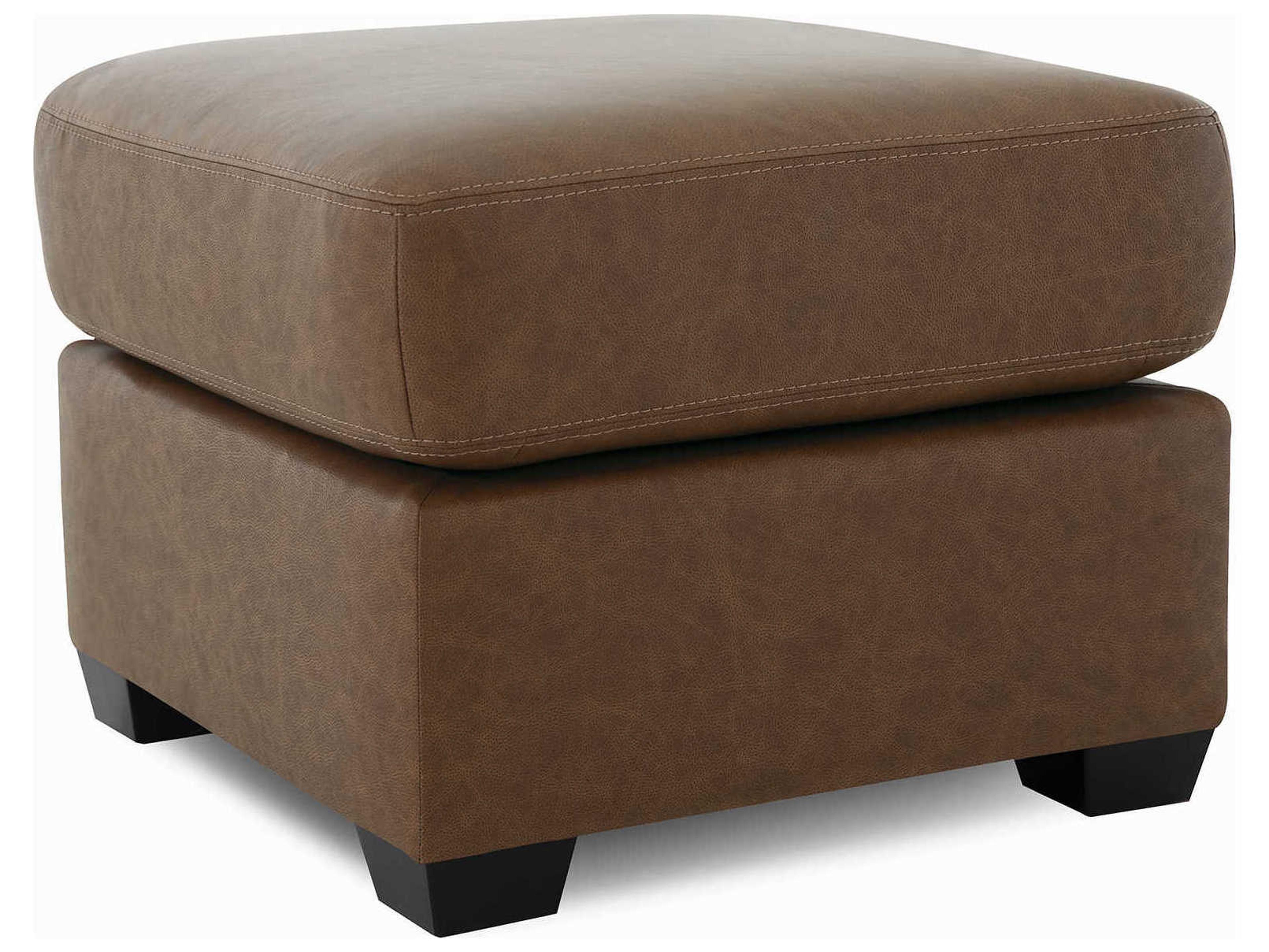 Leeds Espresso Leather Upholstery Ottoman