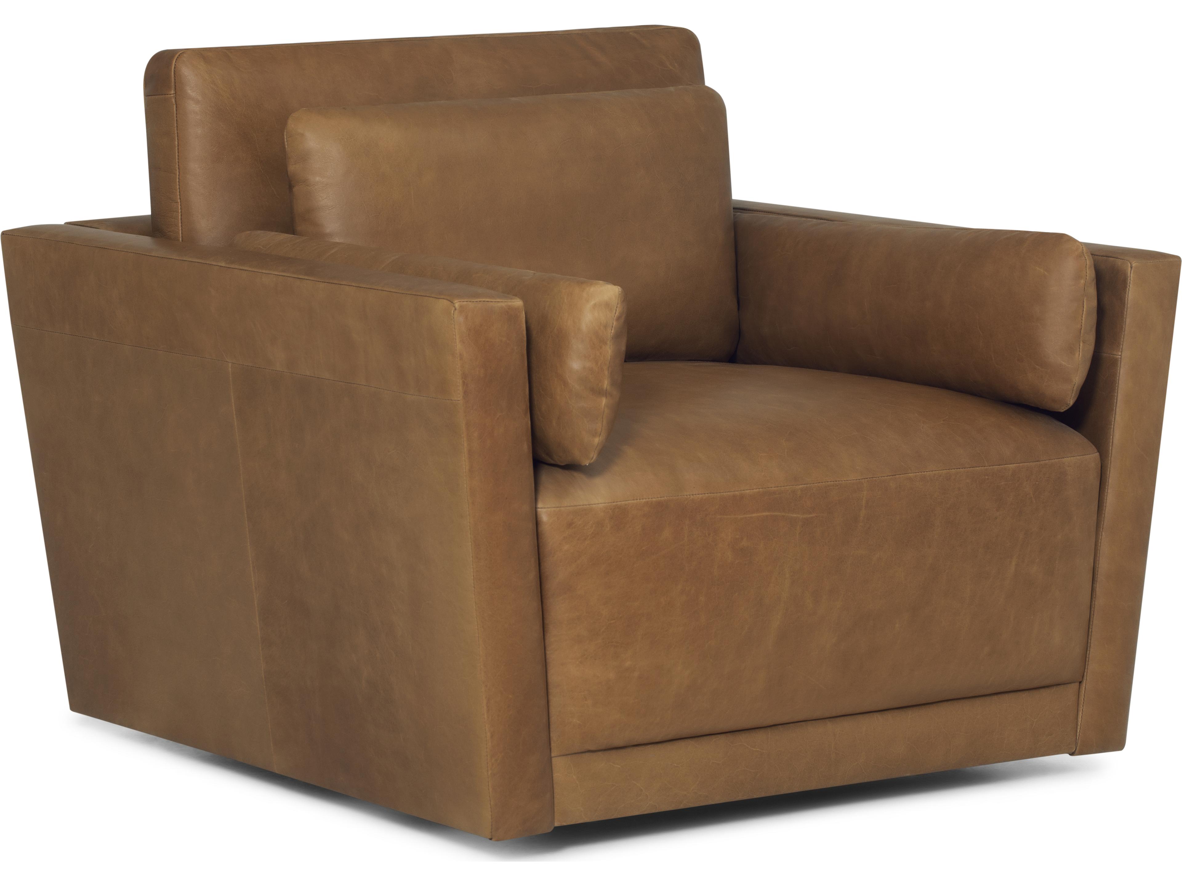Shea Leather Upholstery Swivel Chair and Half