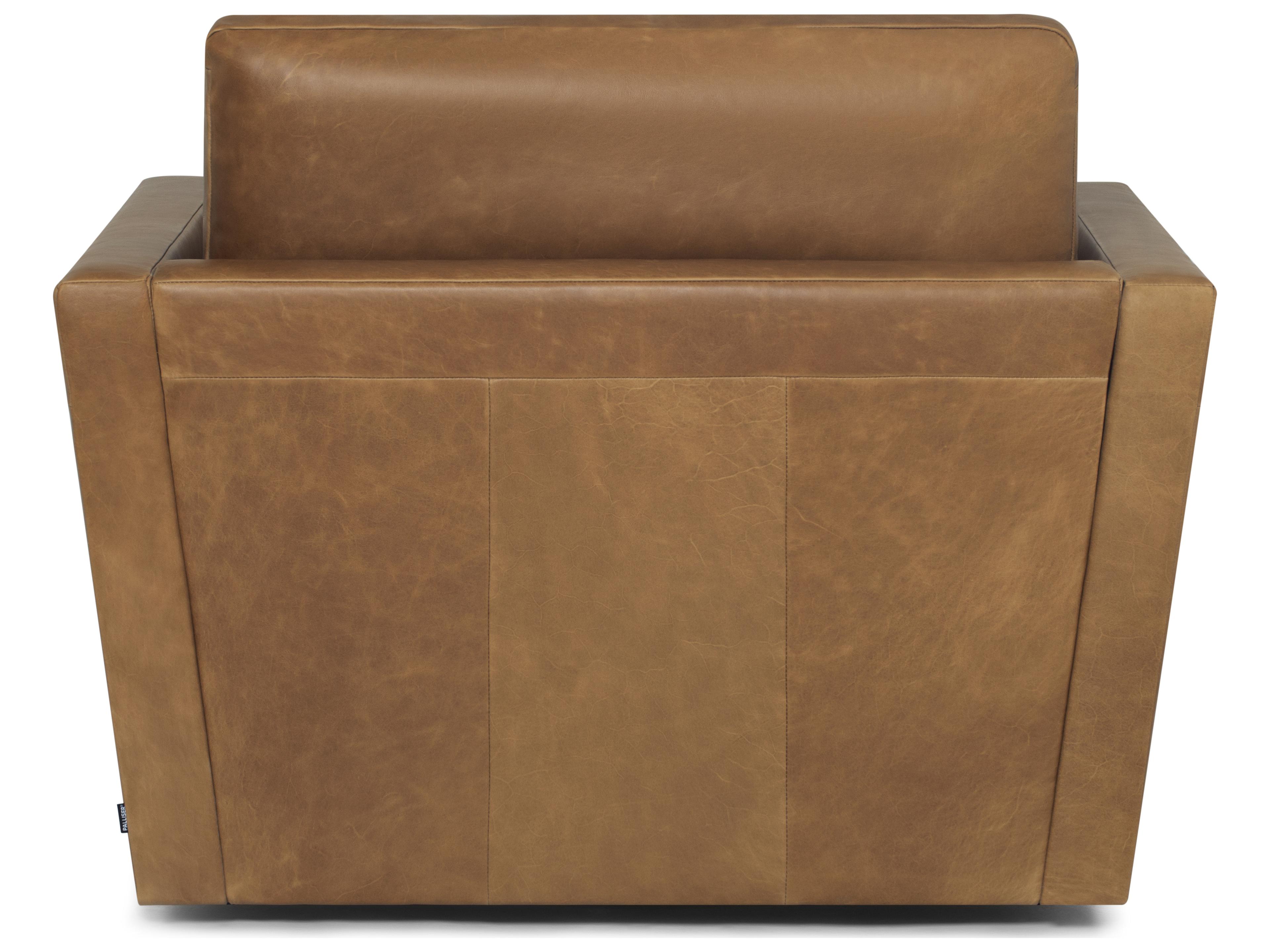 Palliser Shea Leather Upholstery Swivel Chair and Half